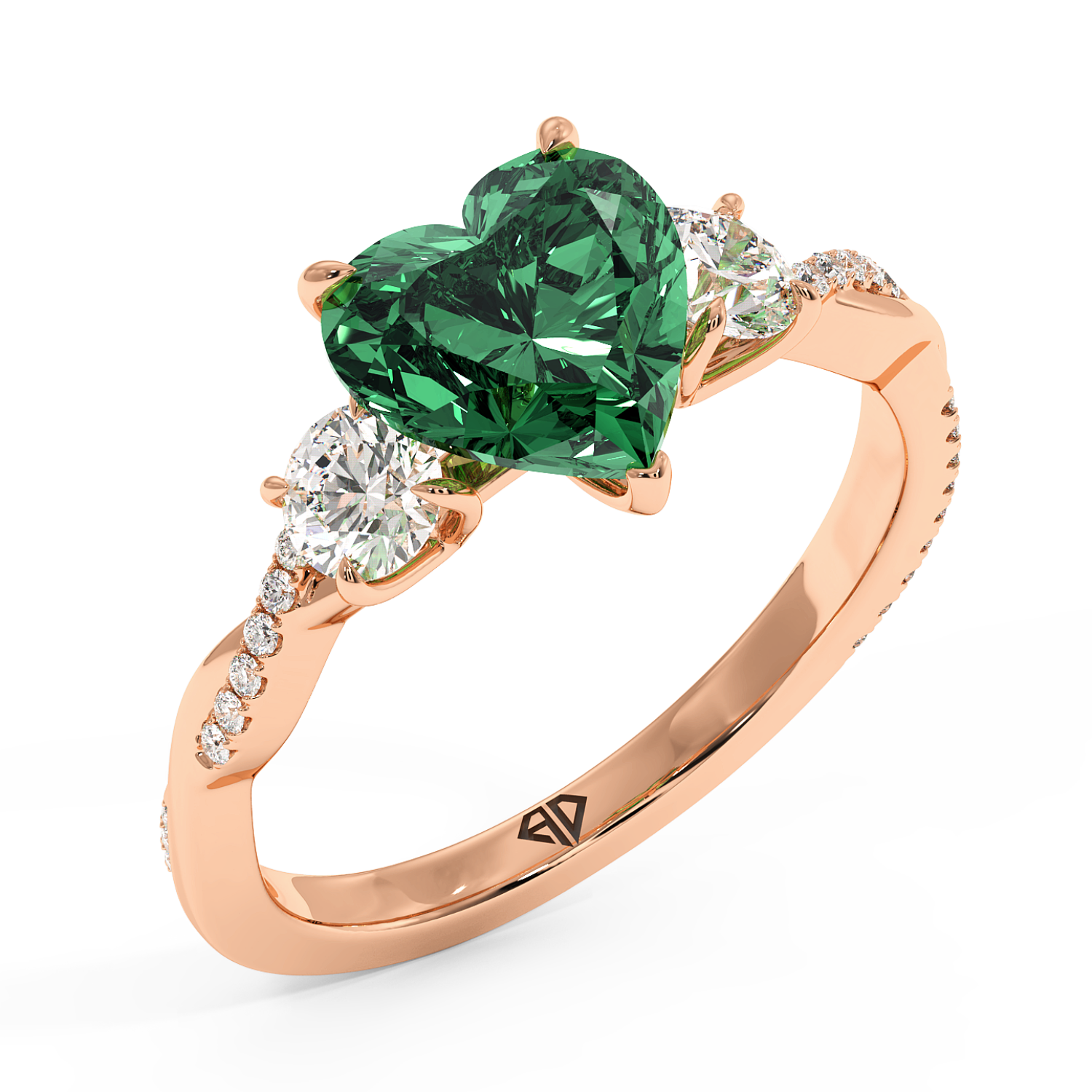 18K Rose Gold Posie Engagement Ring