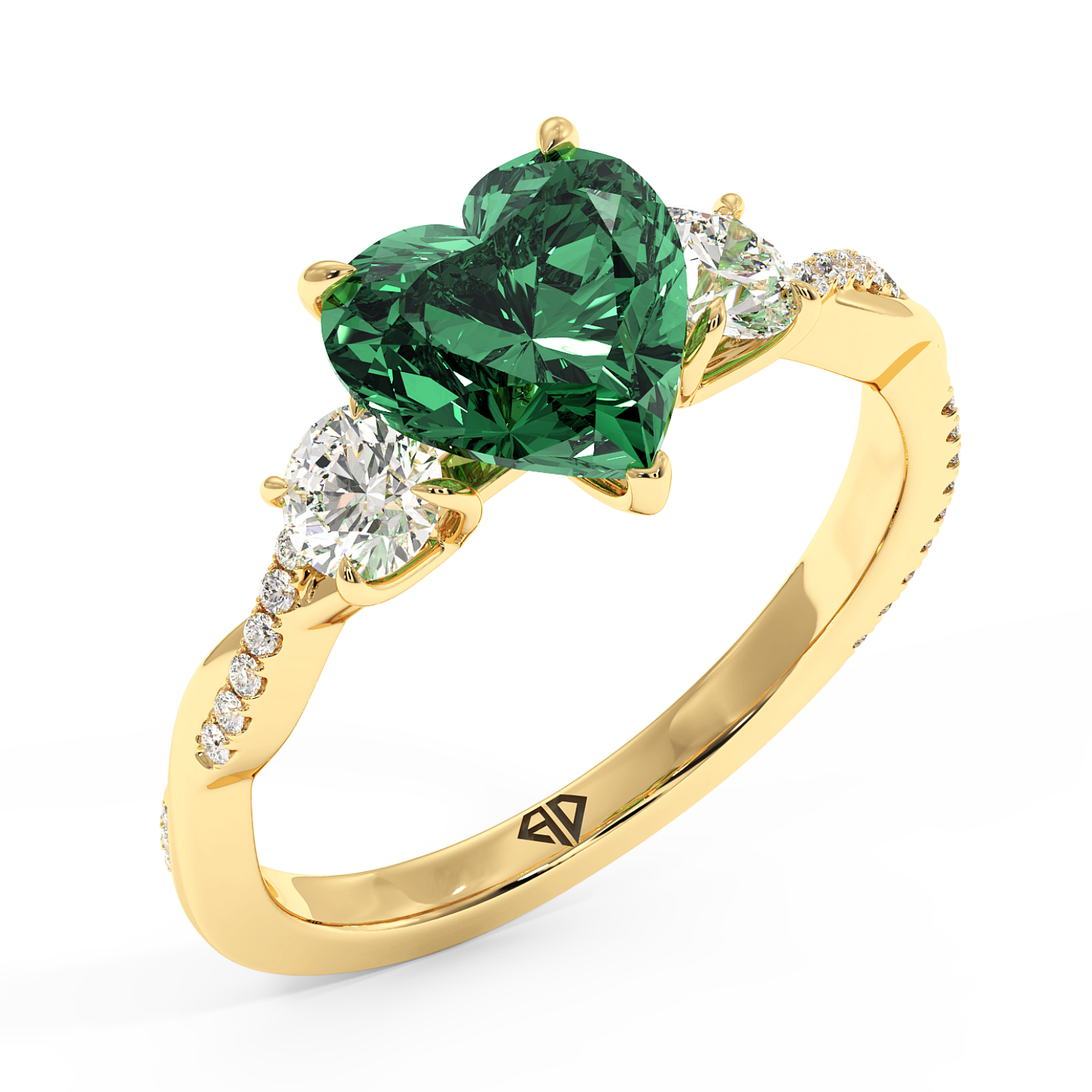 18K Yellow Gold Posie Engagement Ring