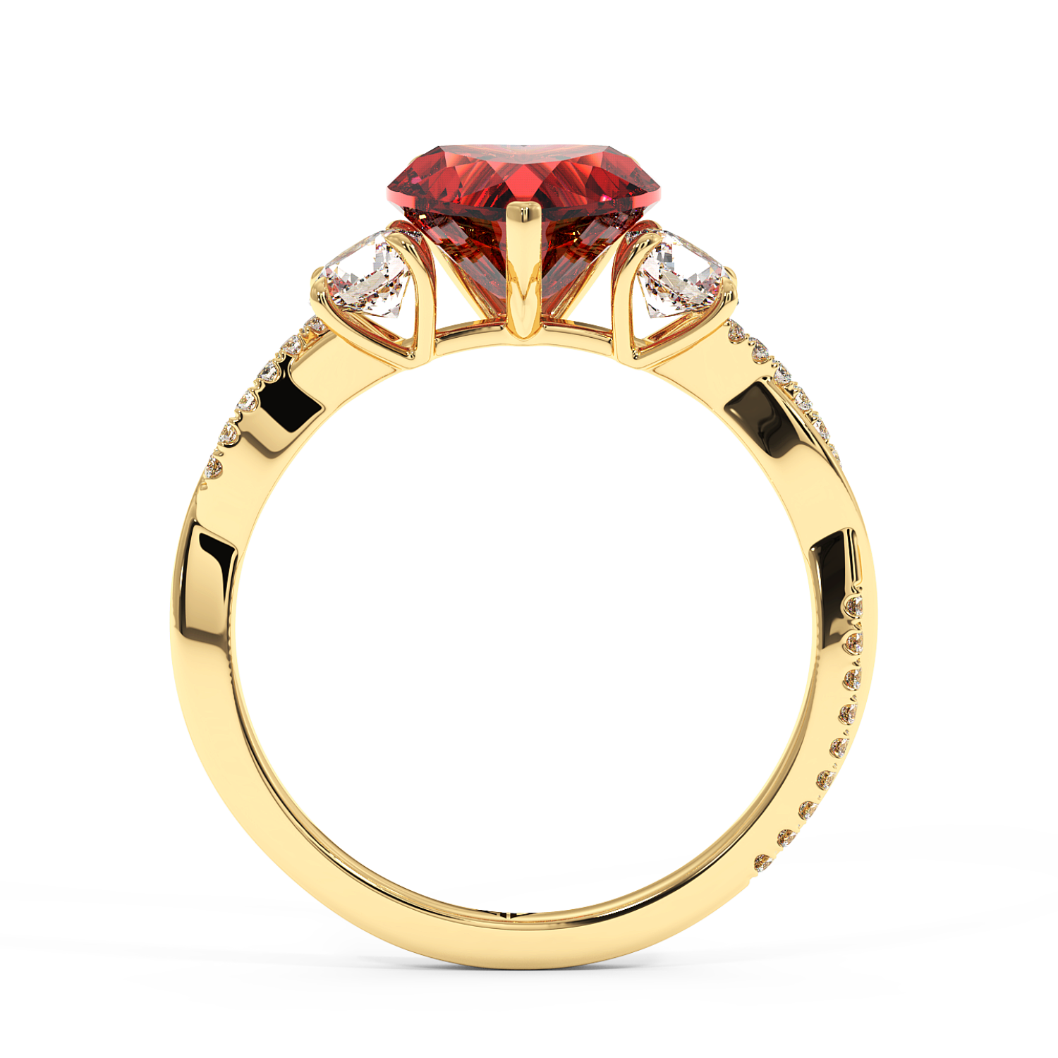 18K Yellow Gold Posie Engagement Ring