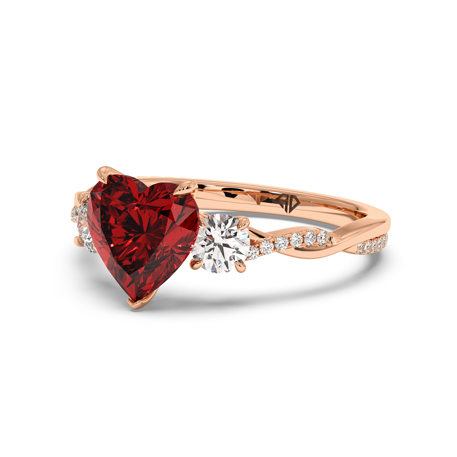 18K Rose Gold Posie Engagement Ring