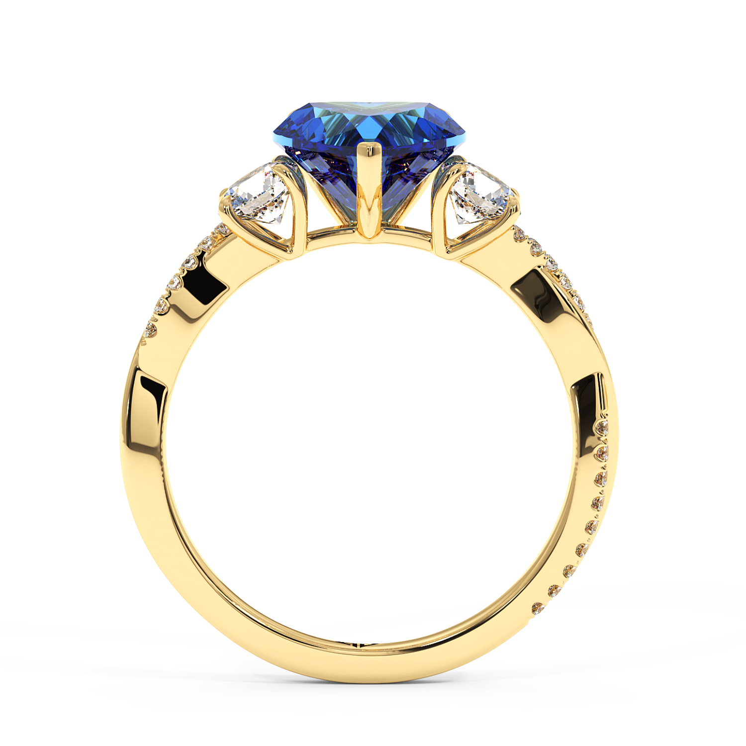 18K Yellow Gold Posie Engagement Ring