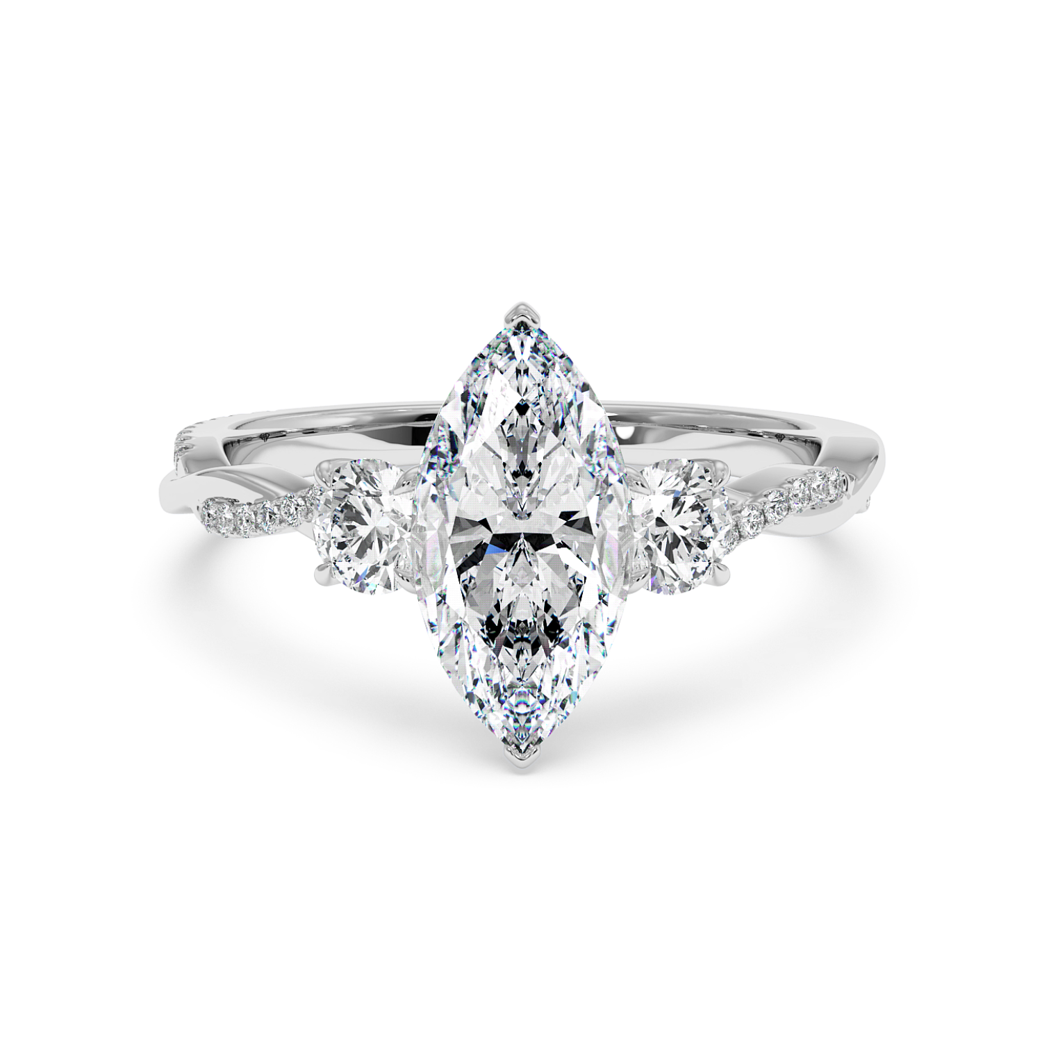 18K White Gold Posie Engagement Ring
