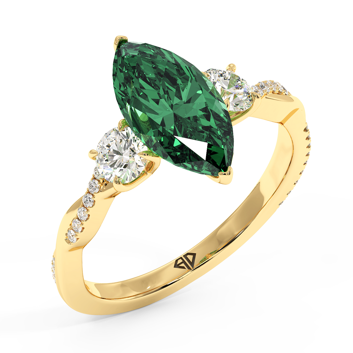 18K Yellow Gold Posie Engagement Ring