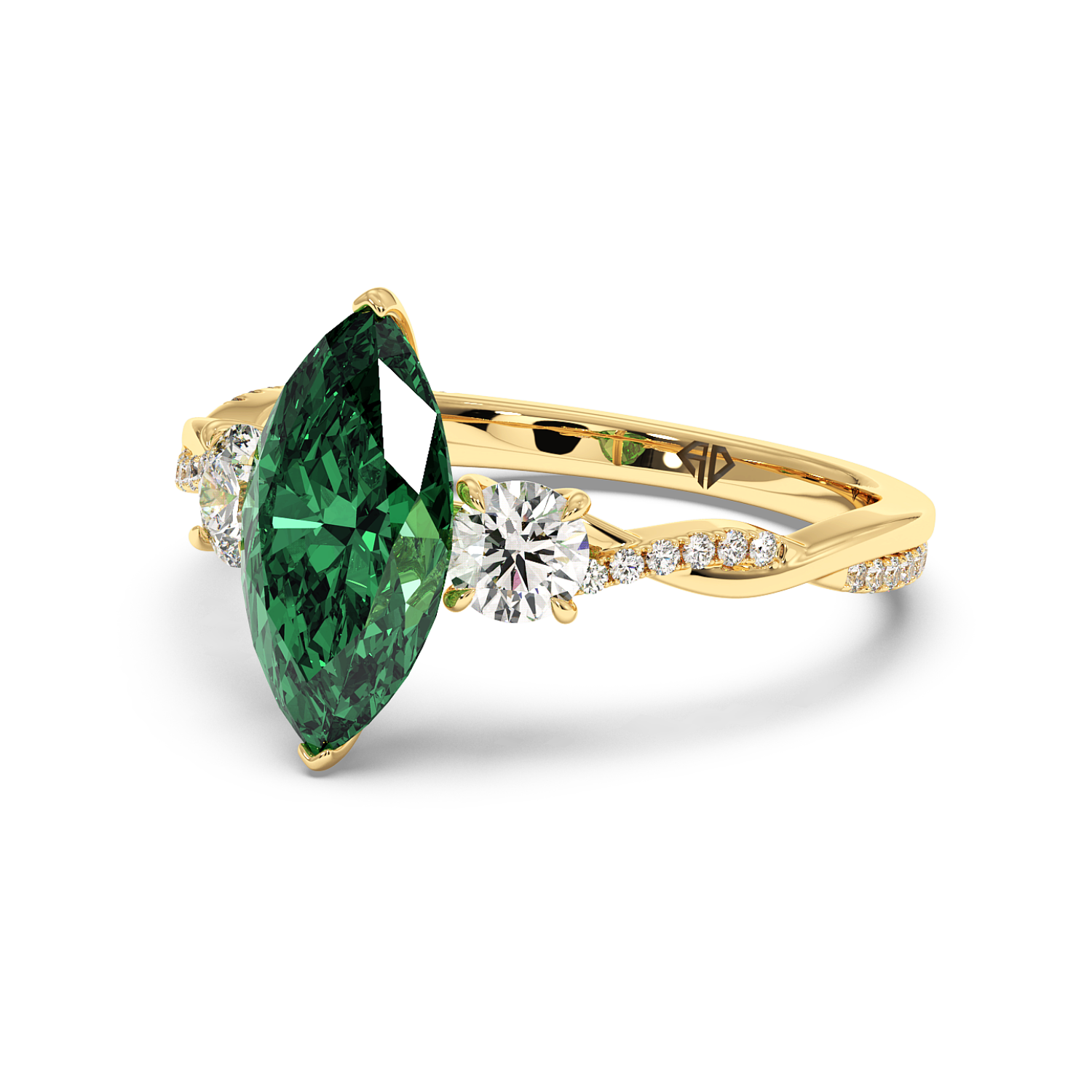 18K Yellow Gold Posie Engagement Ring