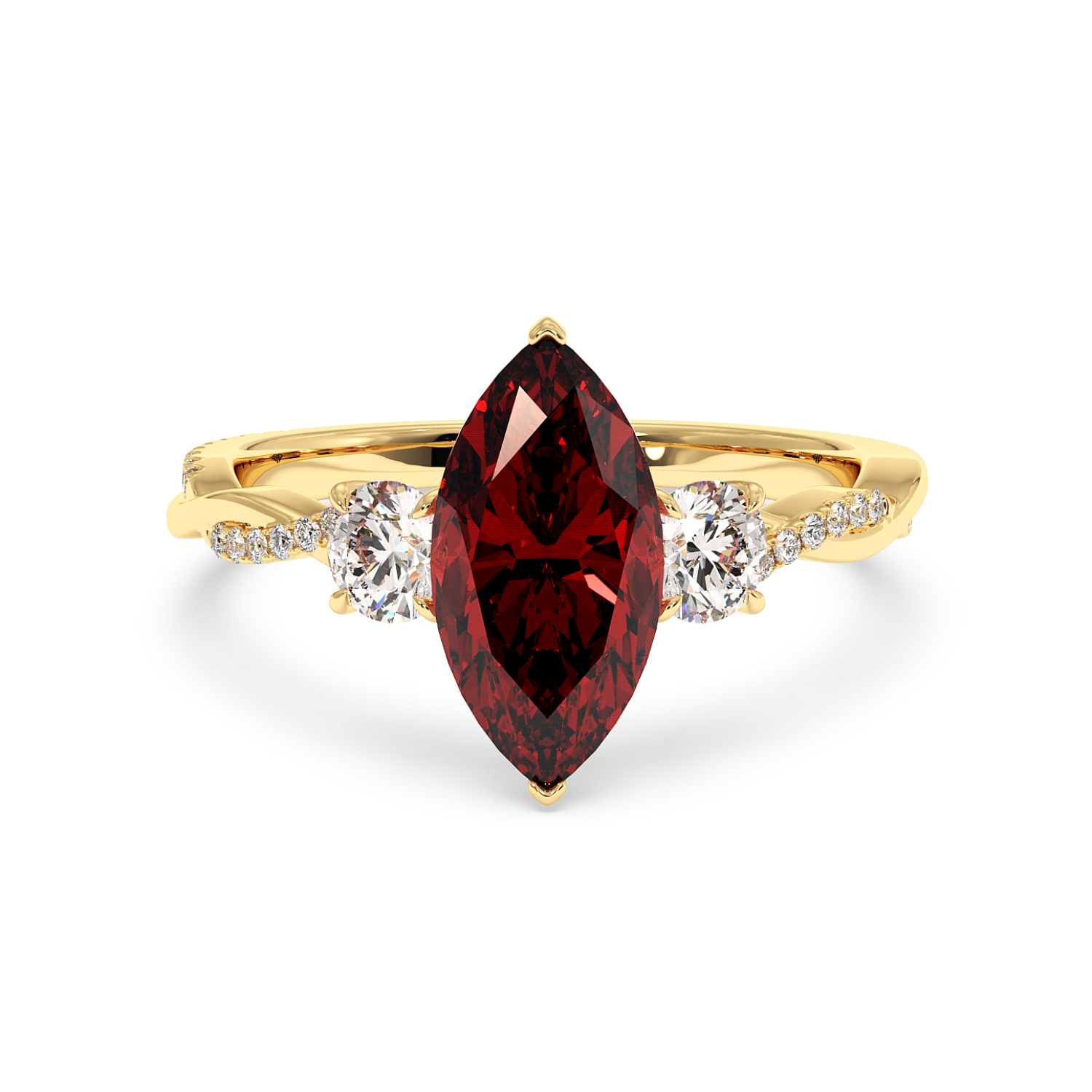 18K Yellow Gold Posie Engagement Ring