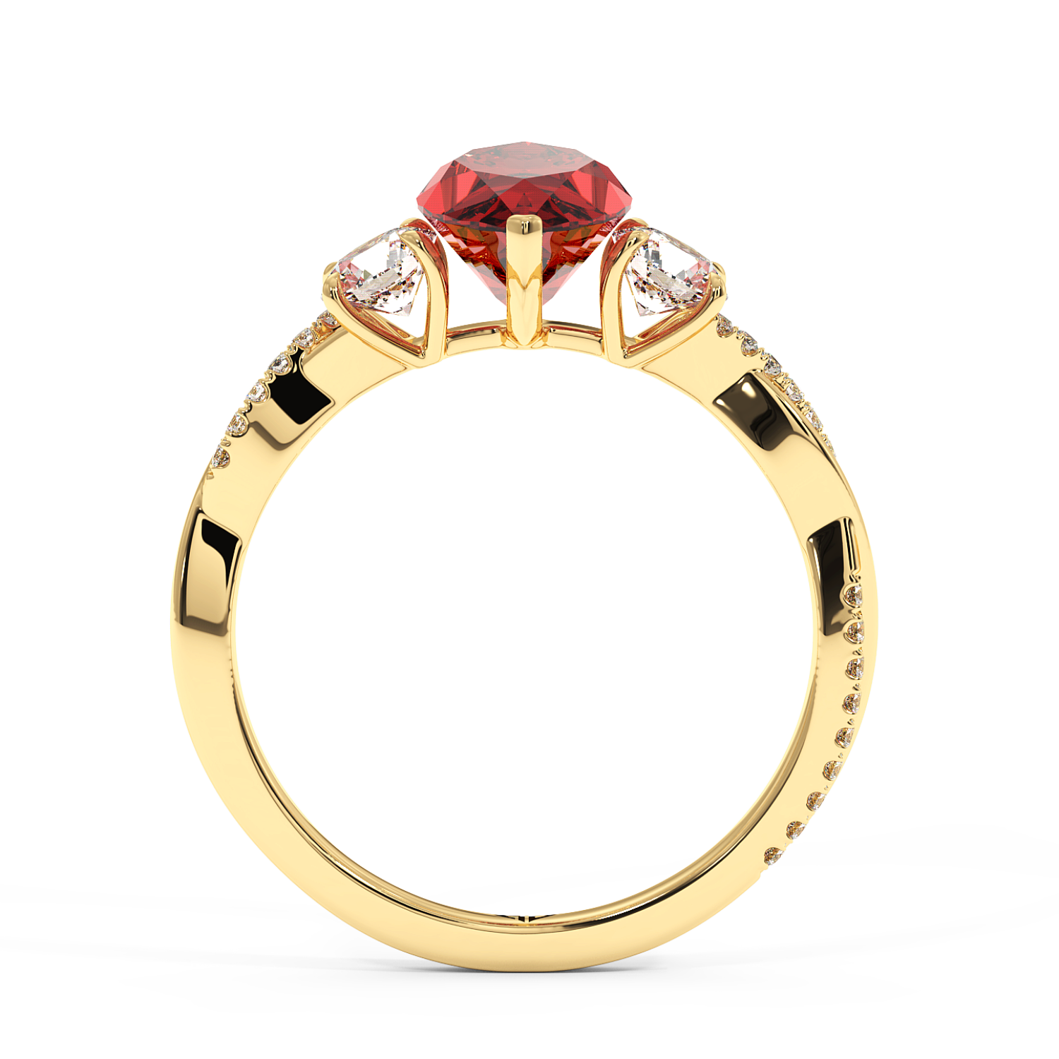 18K Yellow Gold Posie Engagement Ring