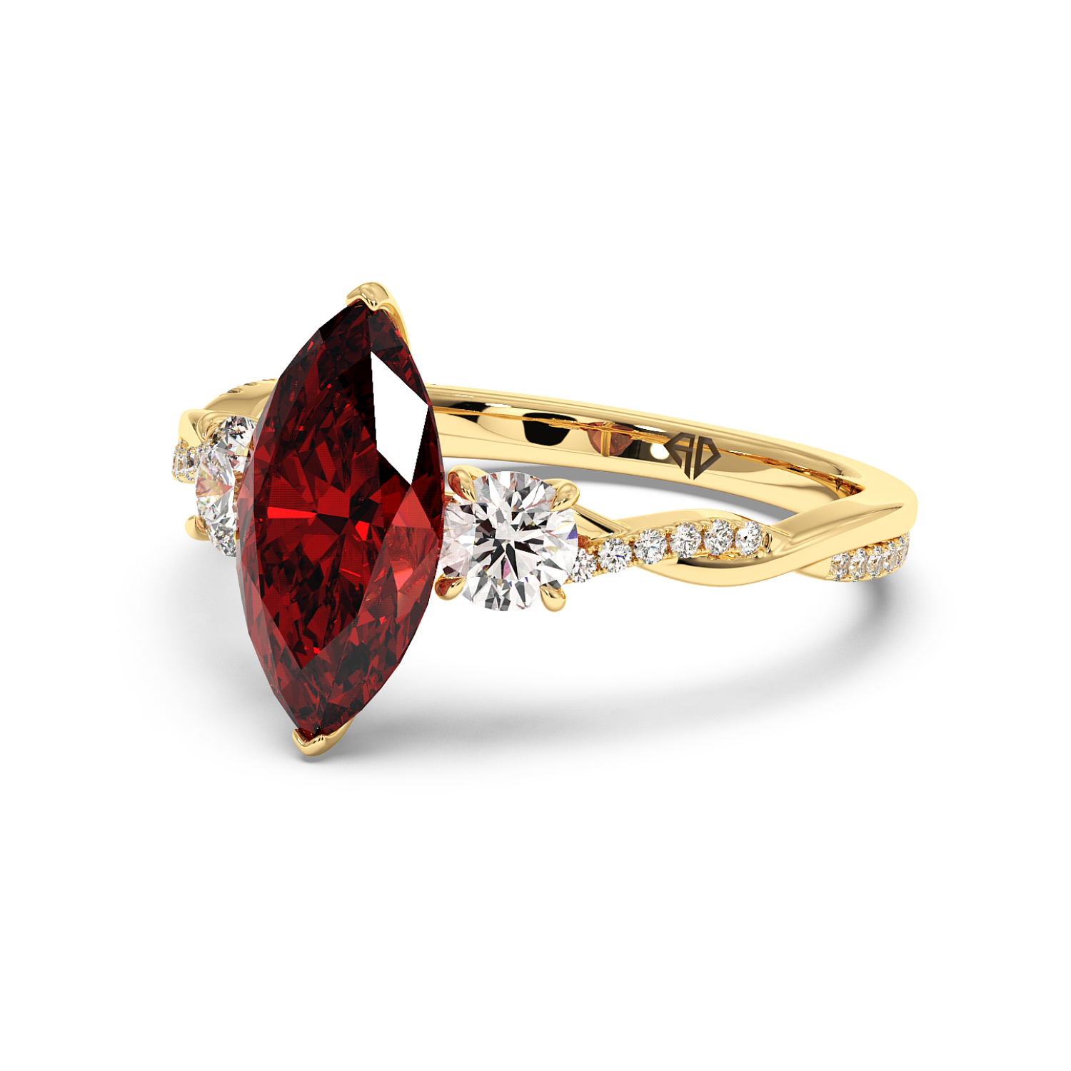 18K Yellow Gold Posie Engagement Ring