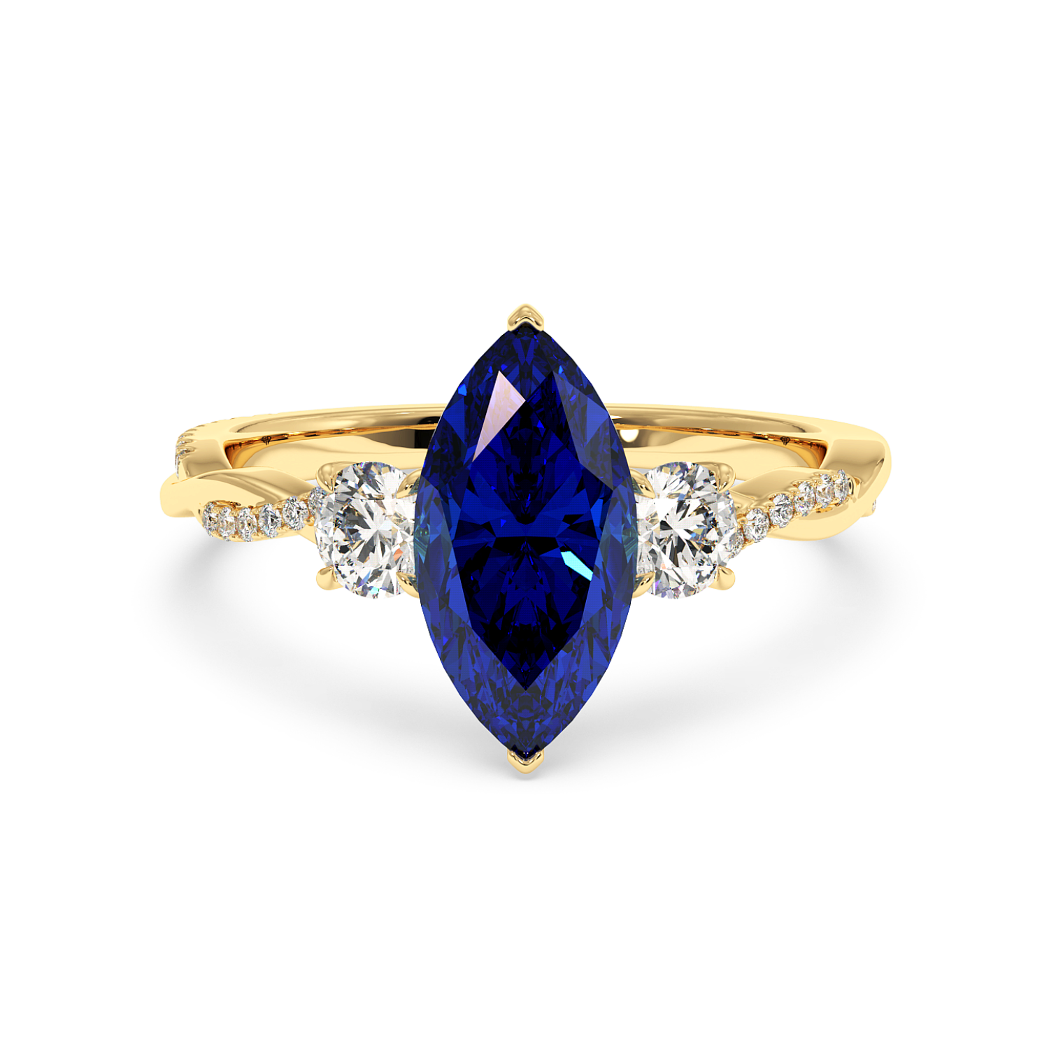 18K Yellow Gold Posie Engagement Ring