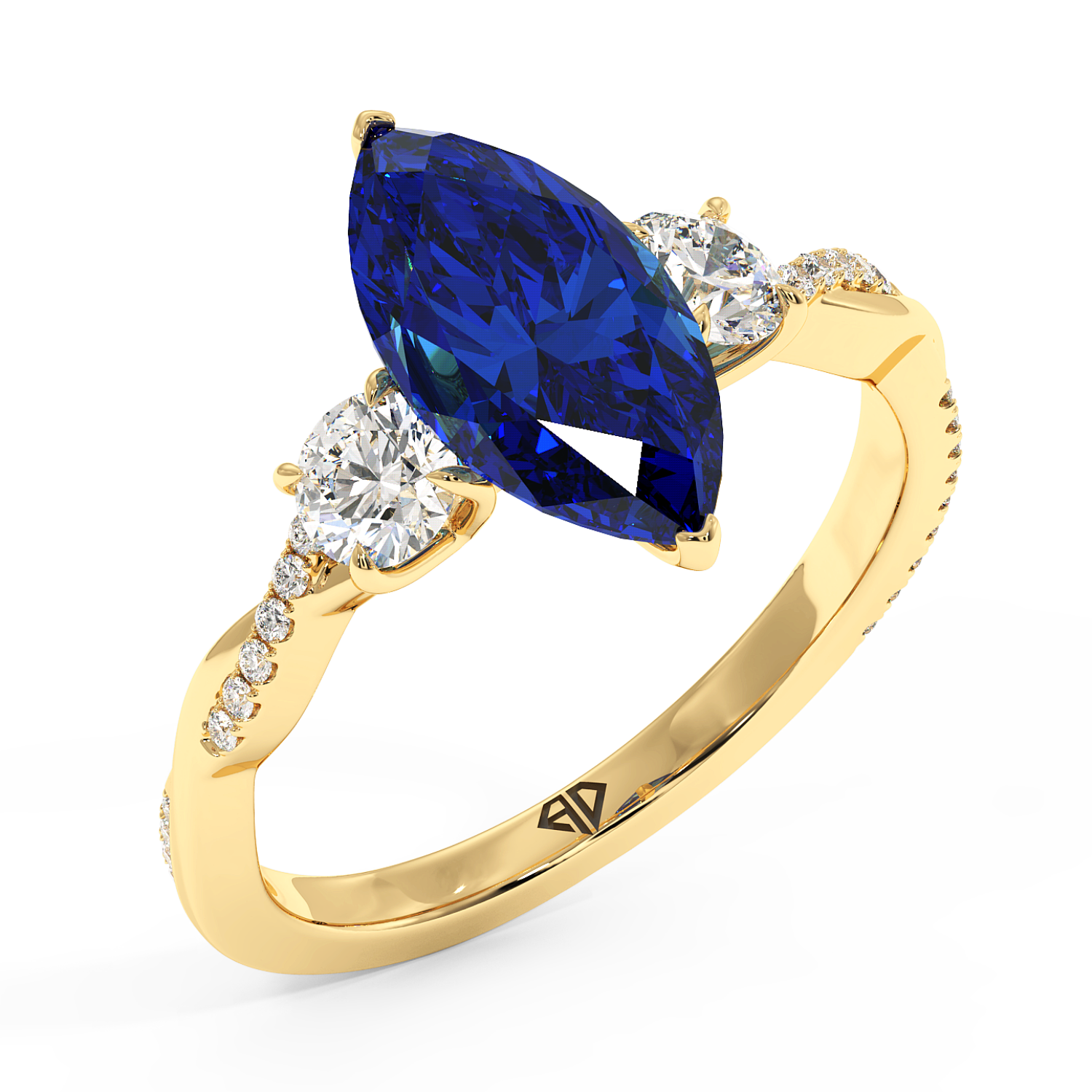 18K Yellow Gold Posie Engagement Ring