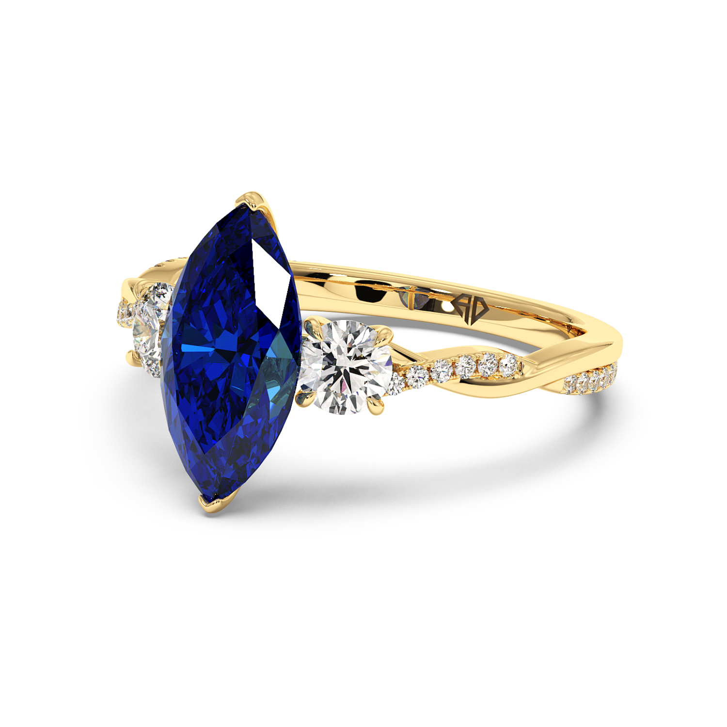 18K Yellow Gold Posie Engagement Ring