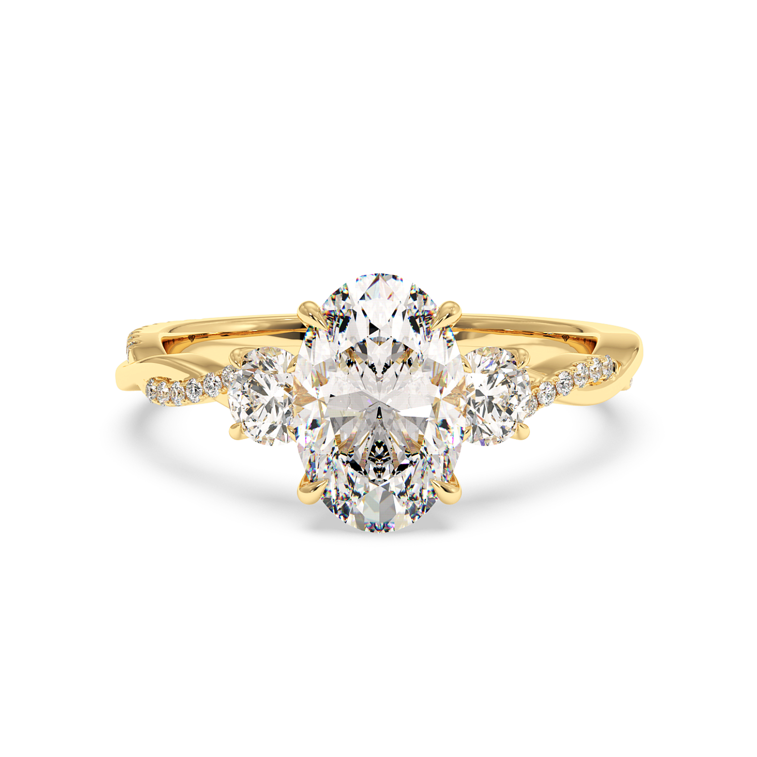 18K Yellow Gold Posie Engagement Ring