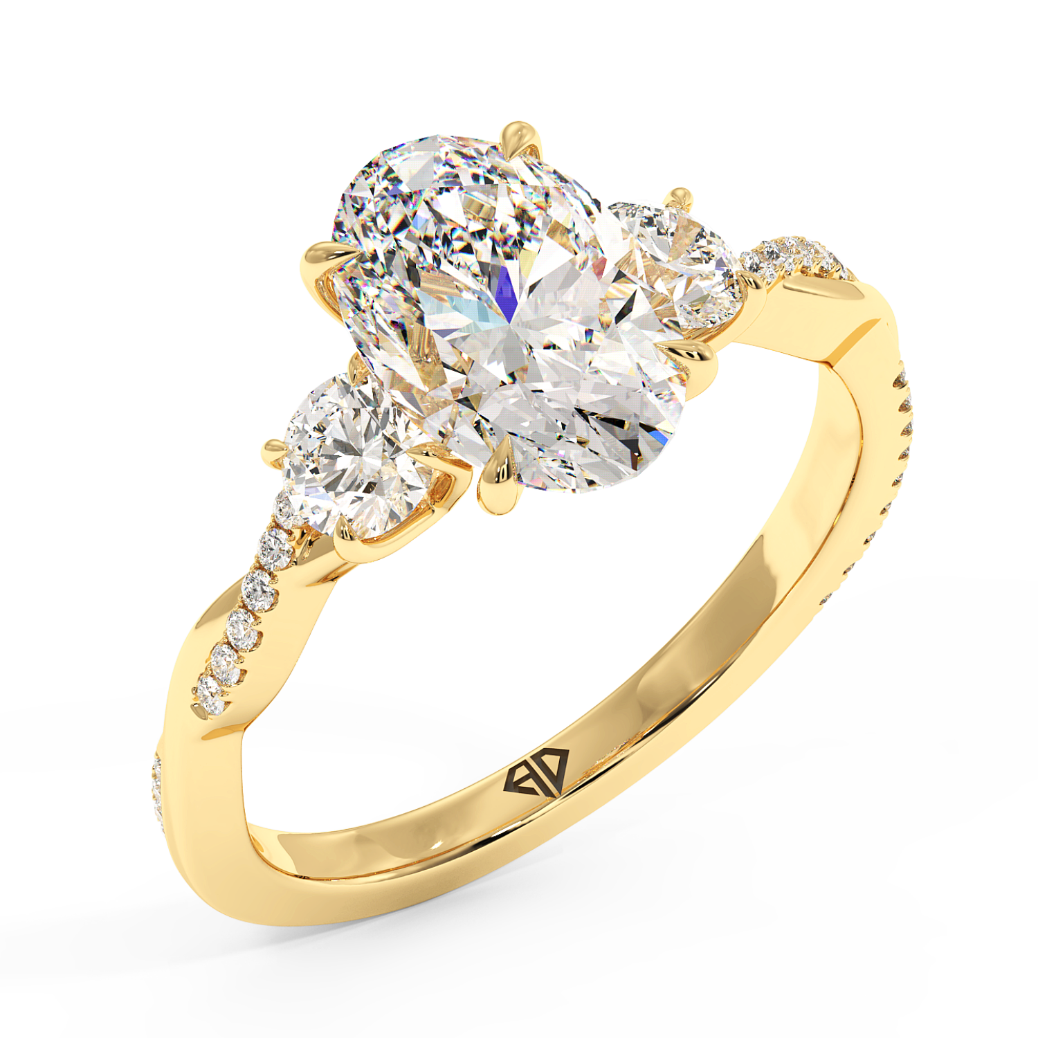 18K Yellow Gold Posie Engagement Ring
