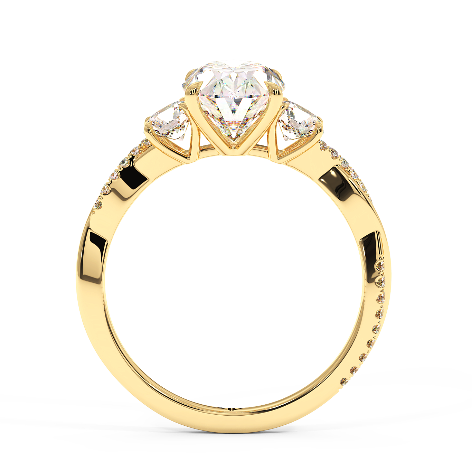 18K Yellow Gold Posie Engagement Ring