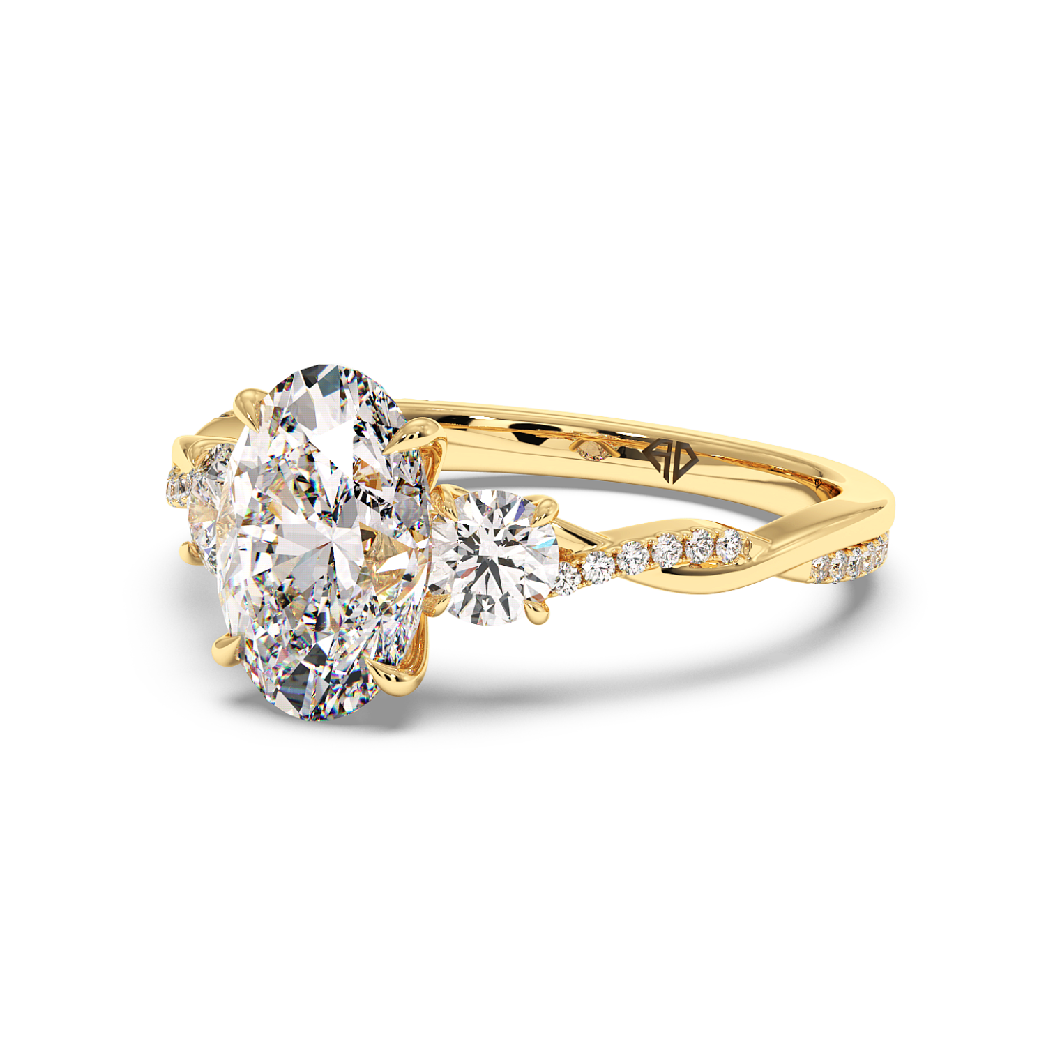 18K Yellow Gold Posie Engagement Ring