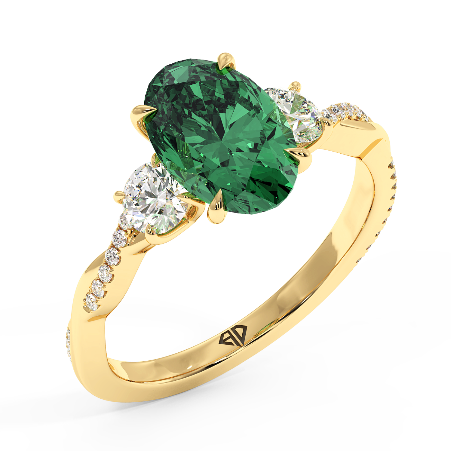 18K Yellow Gold Posie Engagement Ring