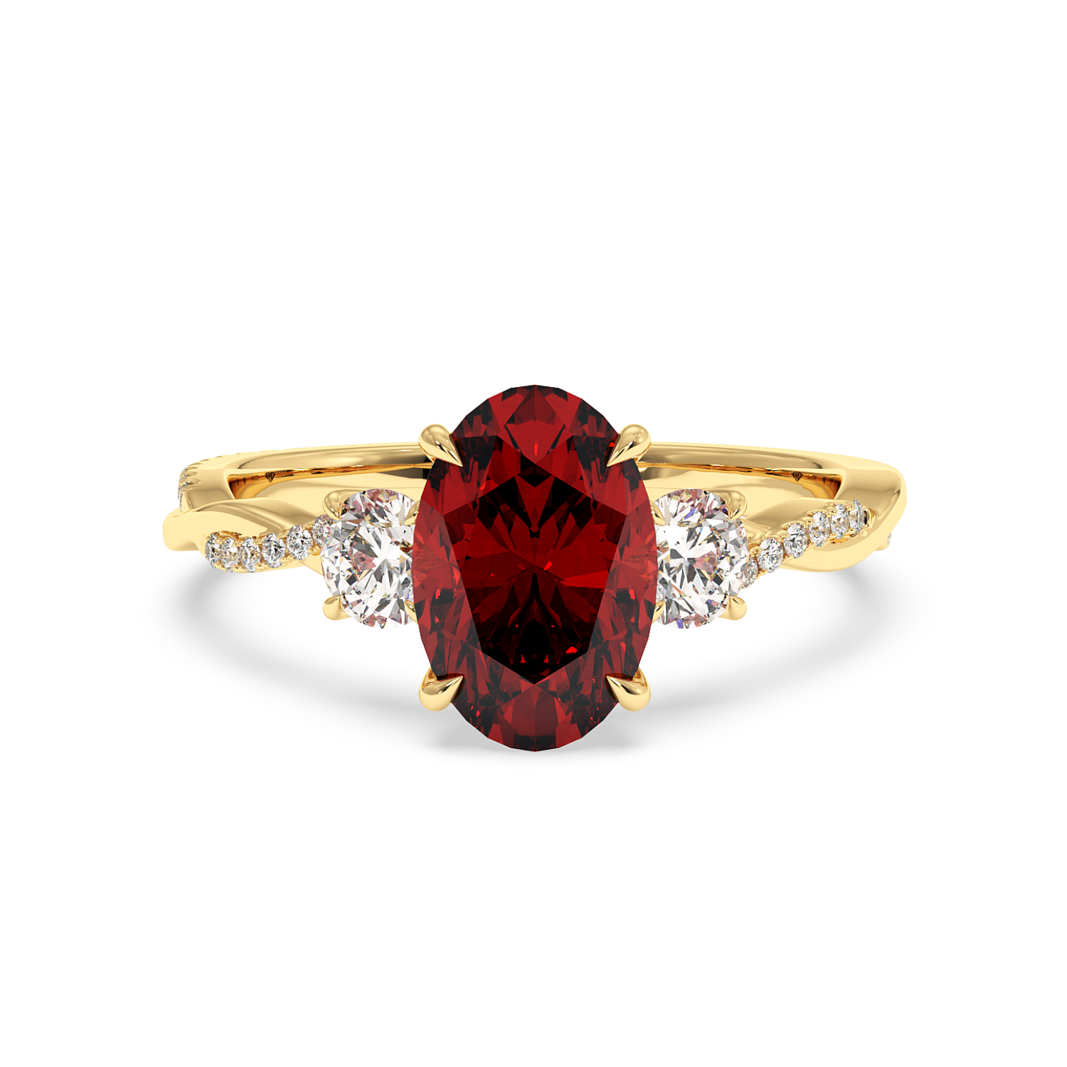 18K Yellow Gold Posie Engagement Ring