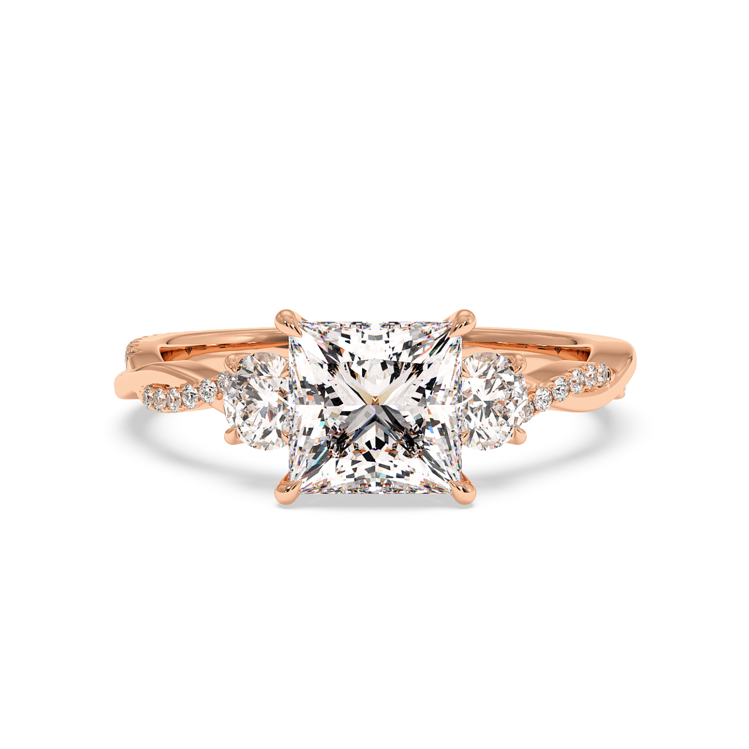 18K Rose Gold Posie Engagement Ring