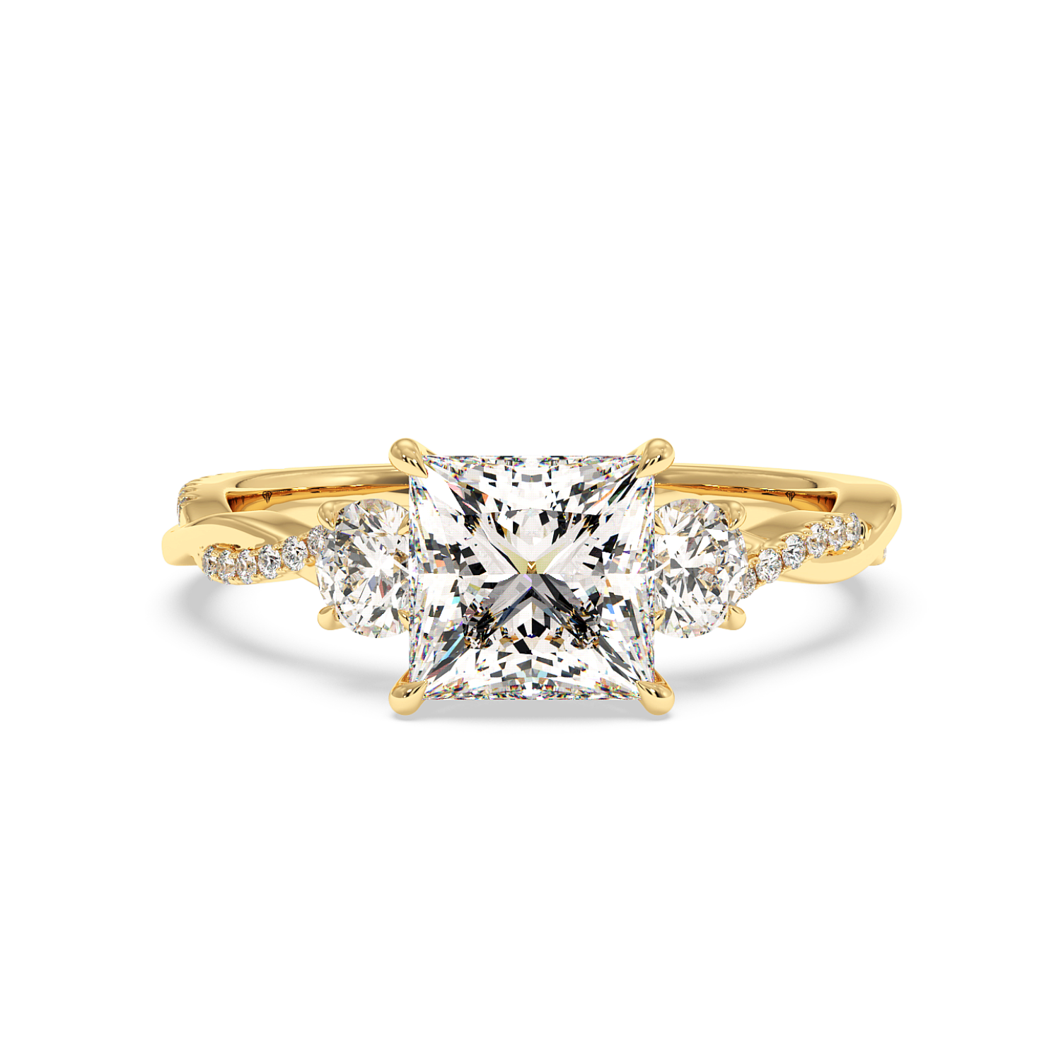 18K Yellow Gold Posie Engagement Ring