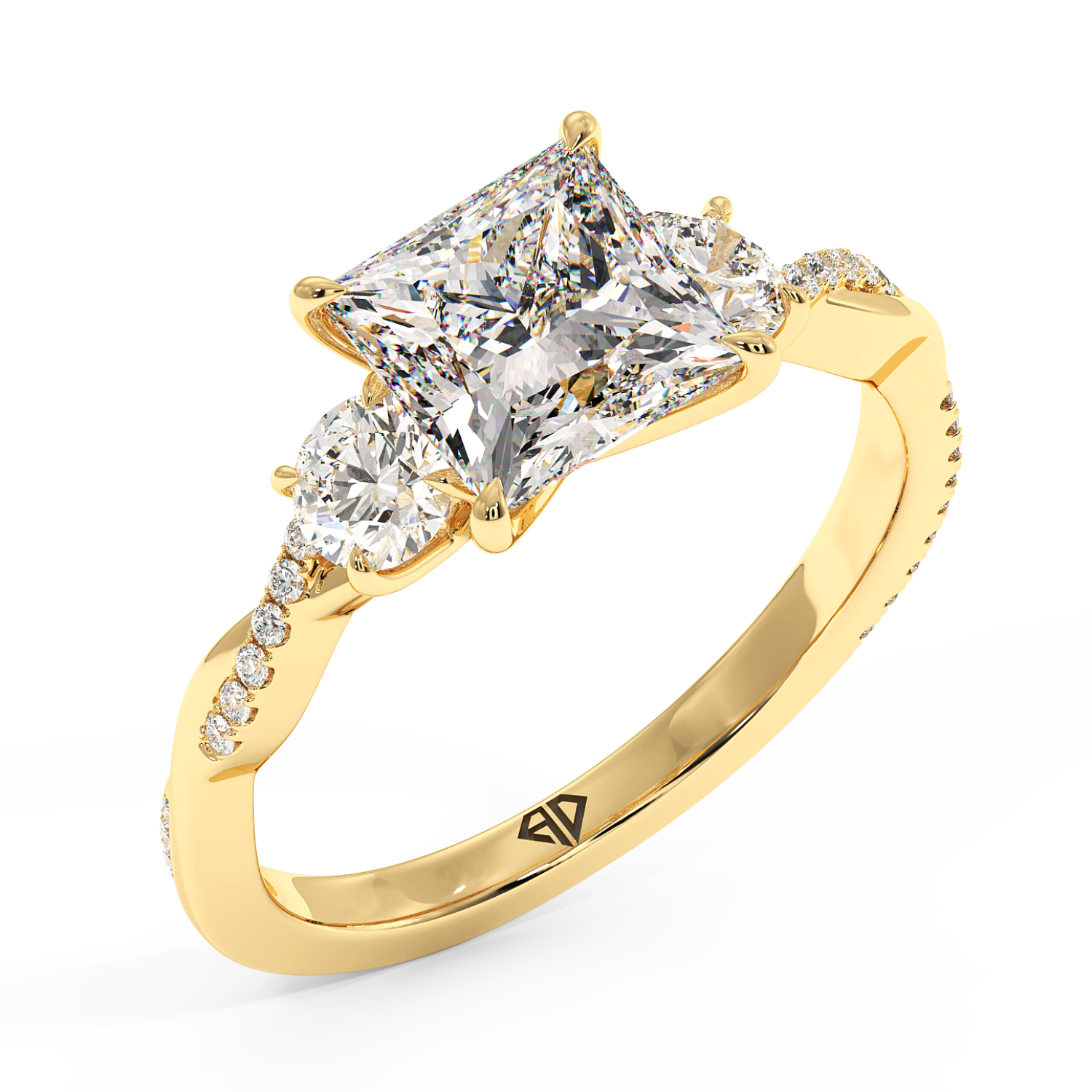 18K Yellow Gold Posie Engagement Ring