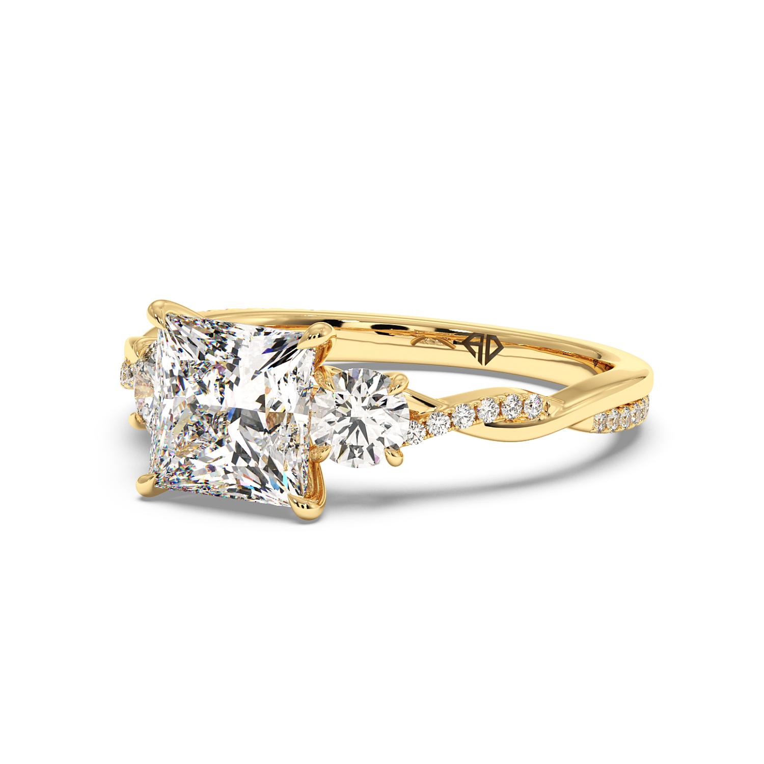 18K Yellow Gold Posie Engagement Ring