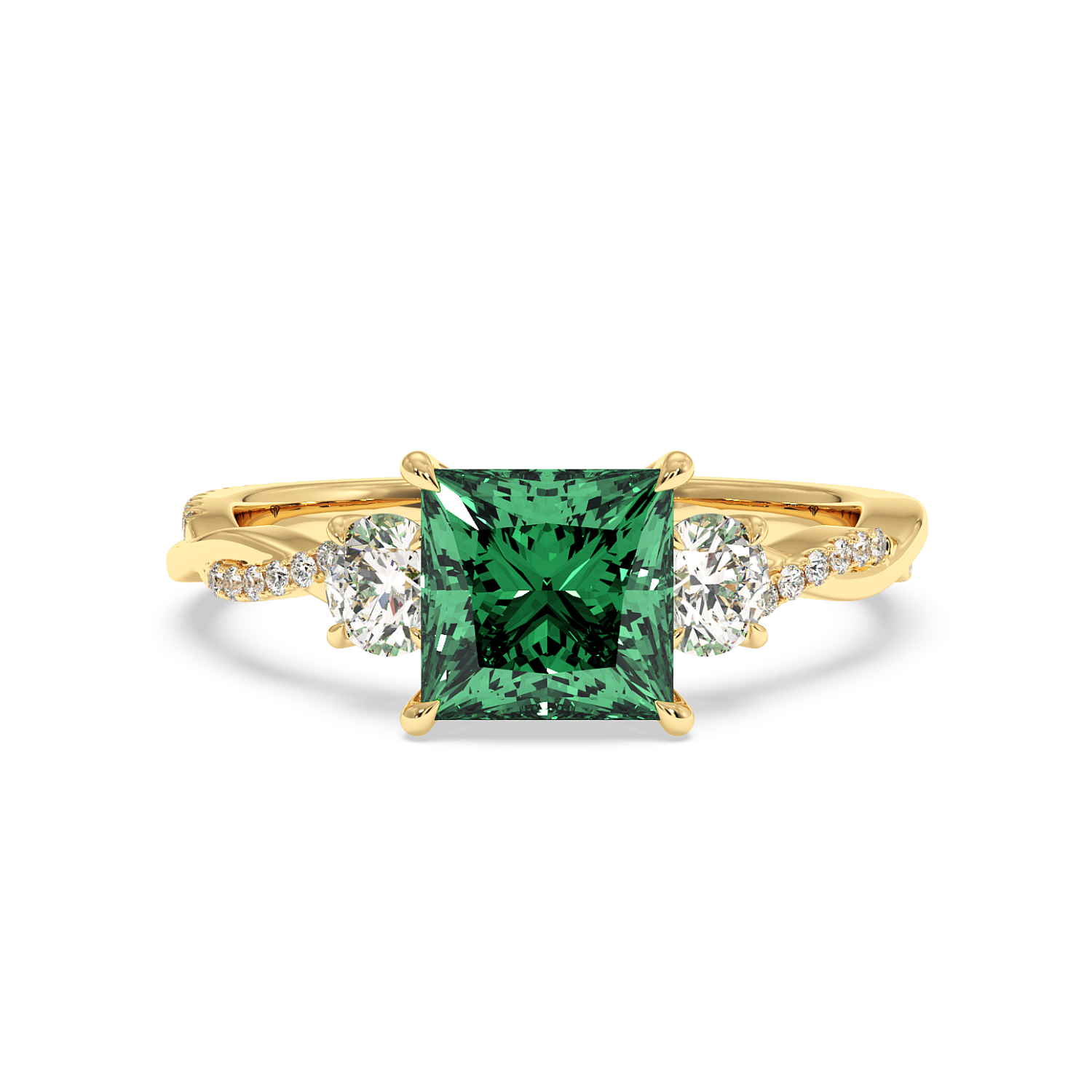 18K Yellow Gold Posie Engagement Ring