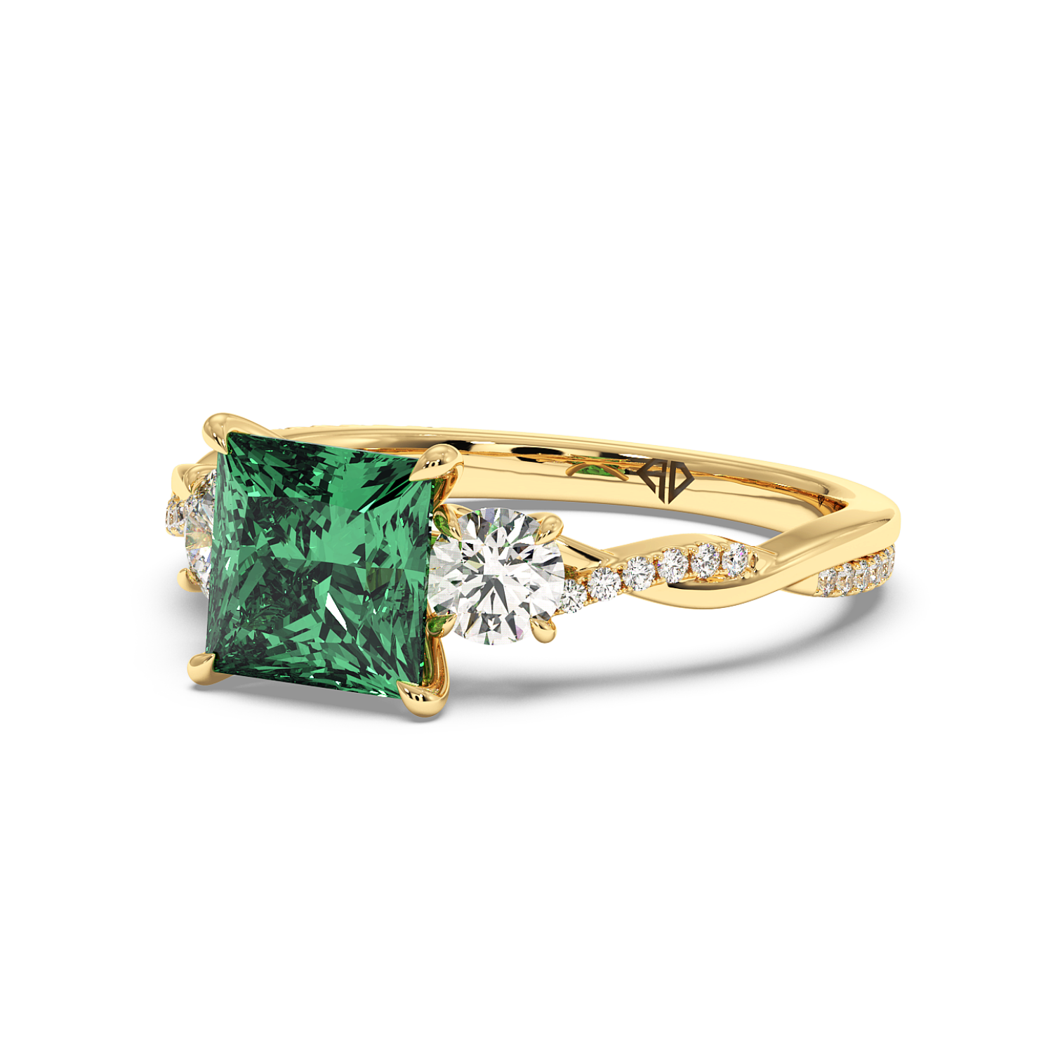 18K Yellow Gold Posie Engagement Ring
