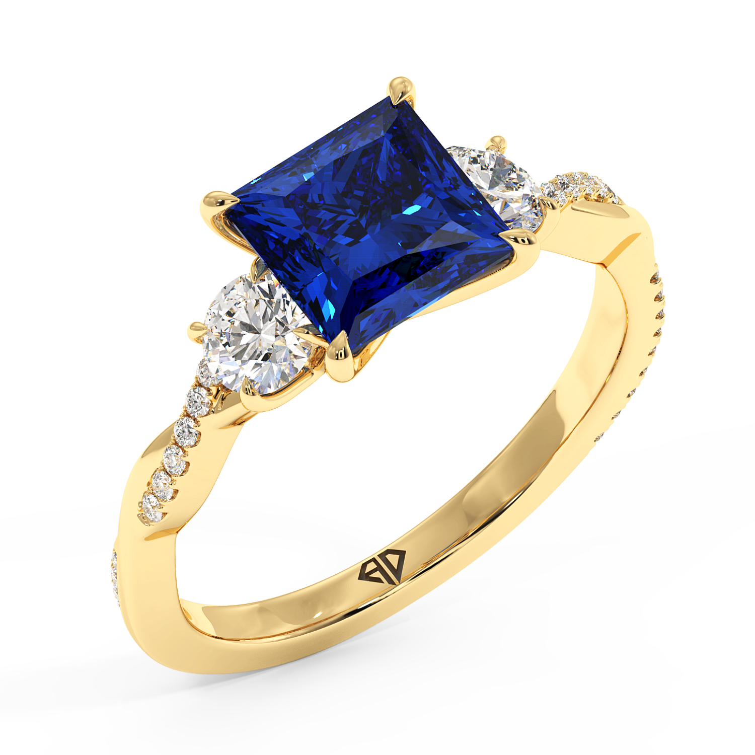 18K Yellow Gold Posie Engagement Ring