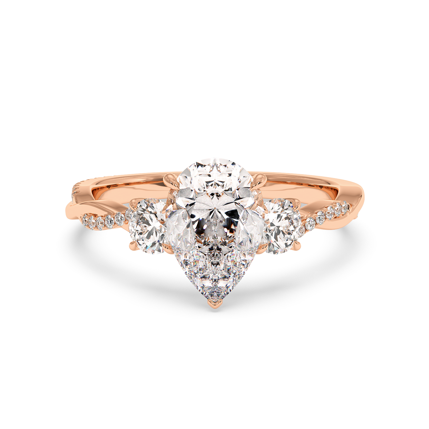 18K Rose Gold Posie Engagement Ring
