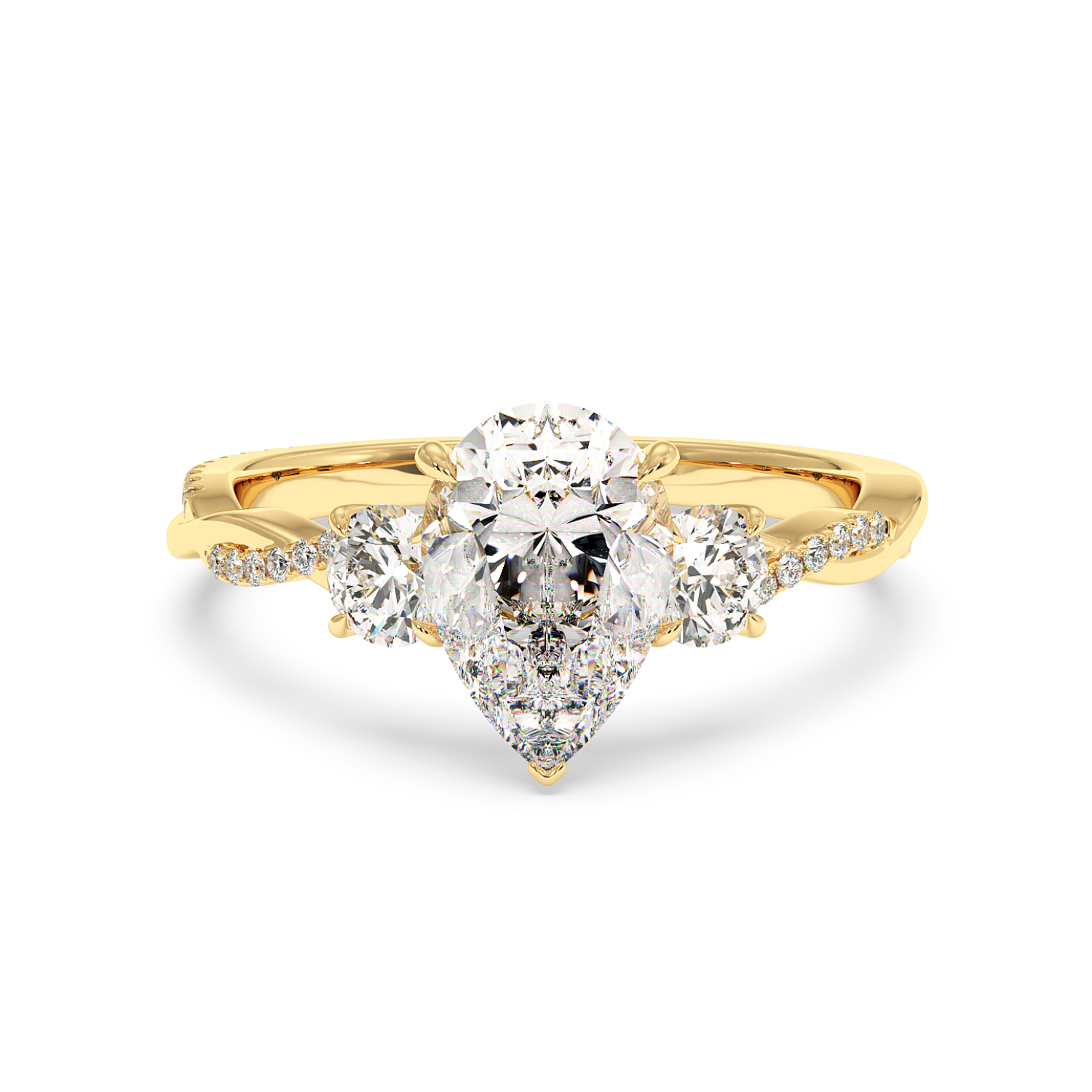 18K Yellow Gold Posie Engagement Ring