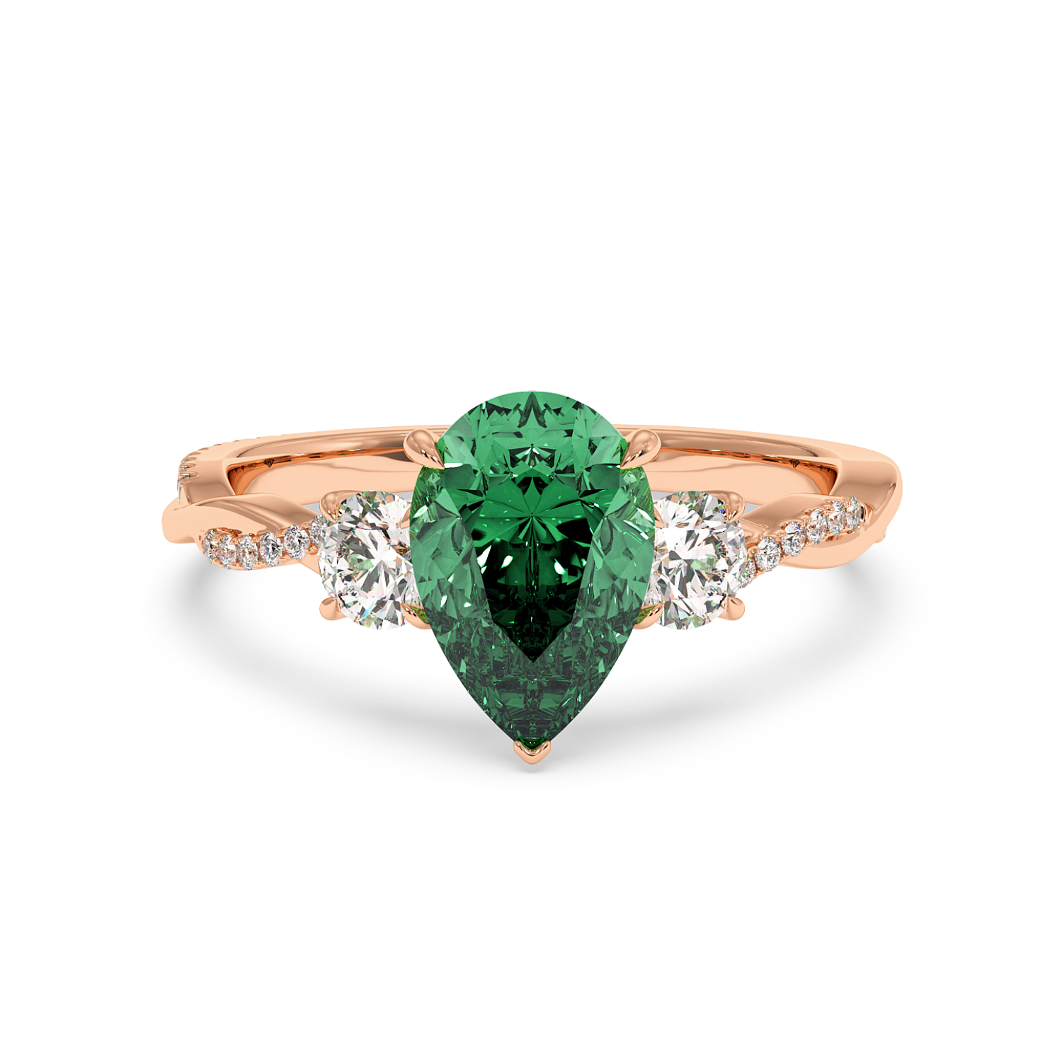 18K Rose Gold Posie Engagement Ring