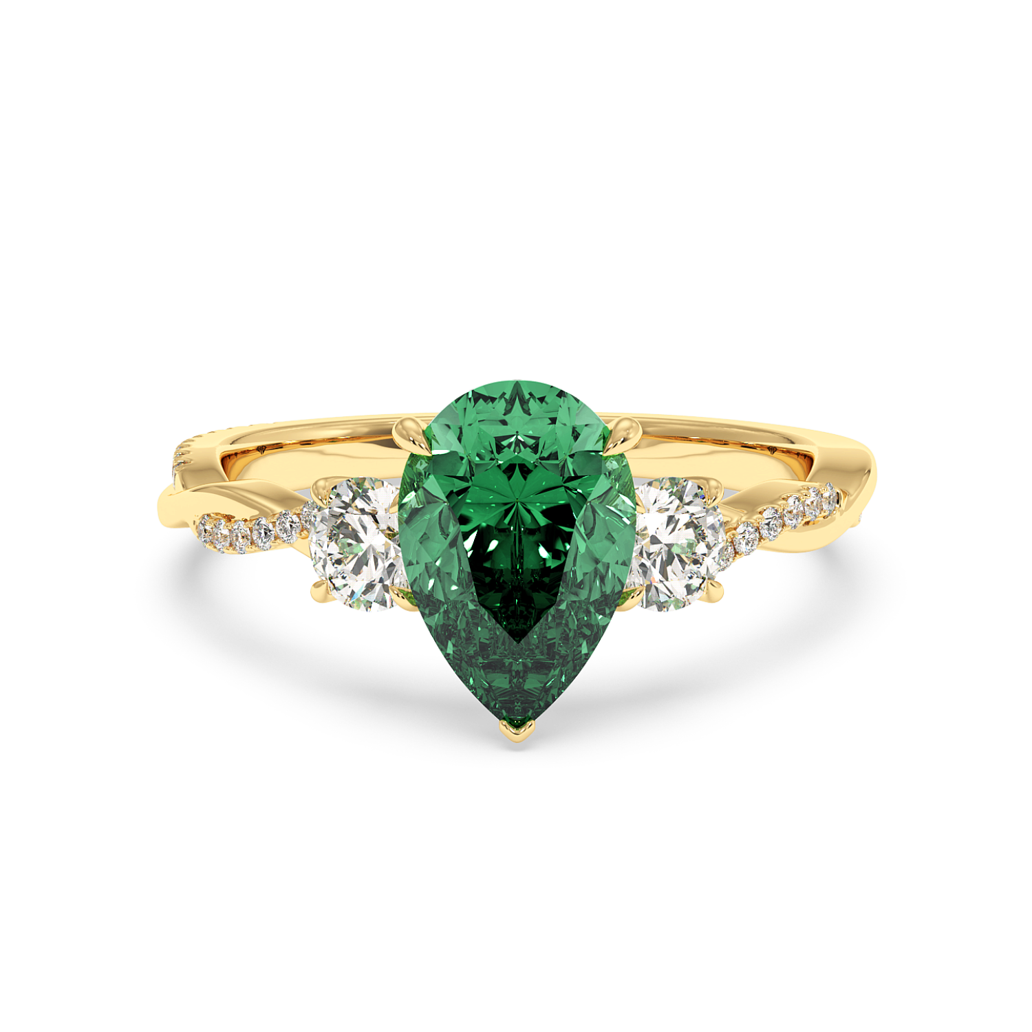 18K Yellow Gold Posie Engagement Ring