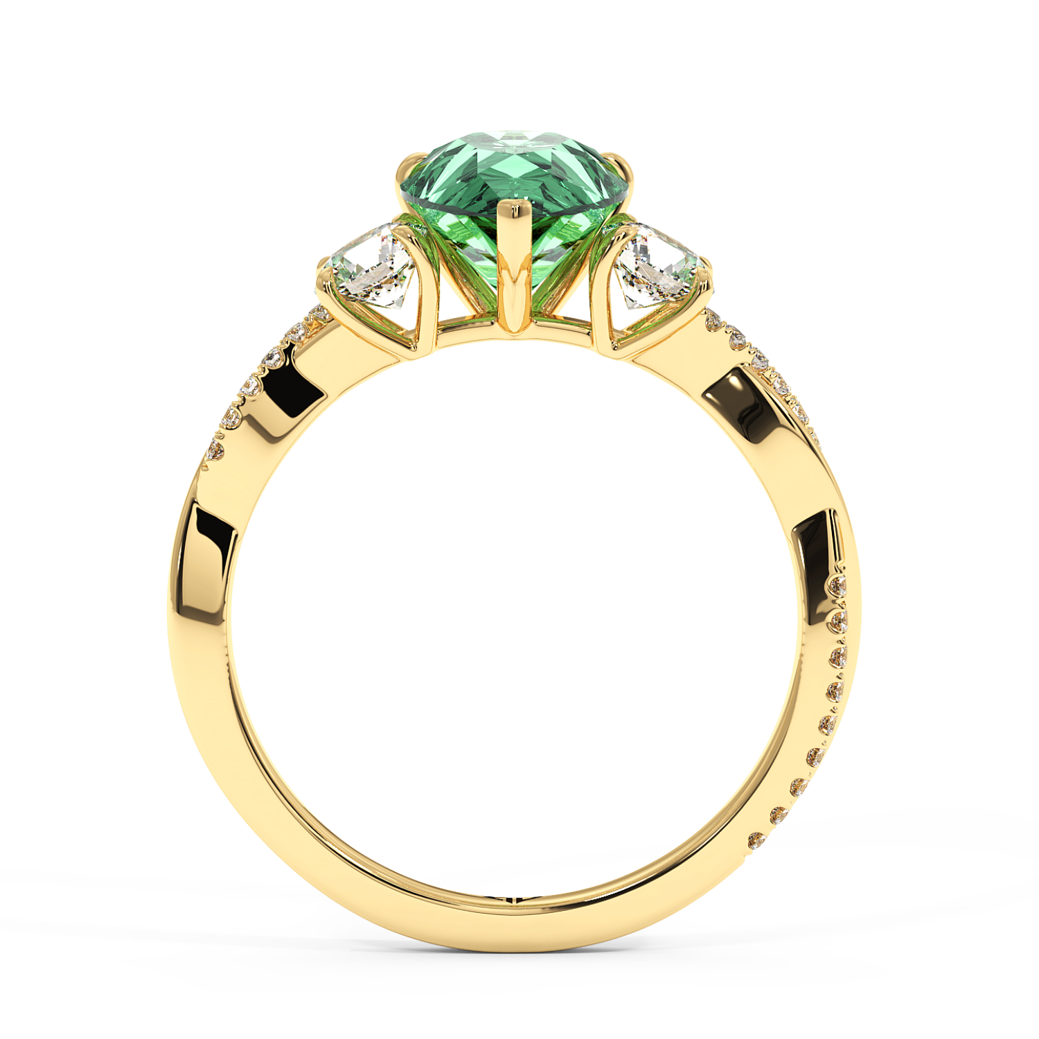 18K Yellow Gold Posie Engagement Ring