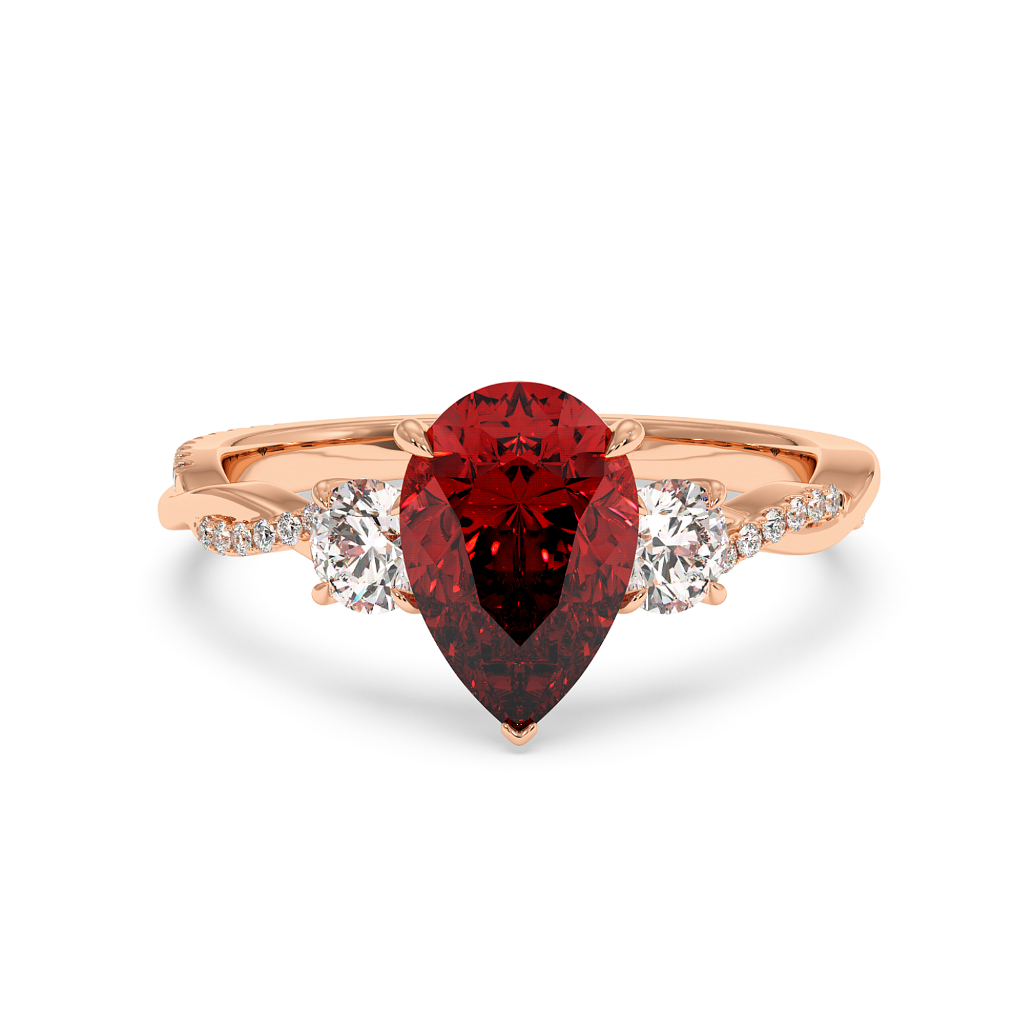 18K Rose Gold Posie Engagement Ring