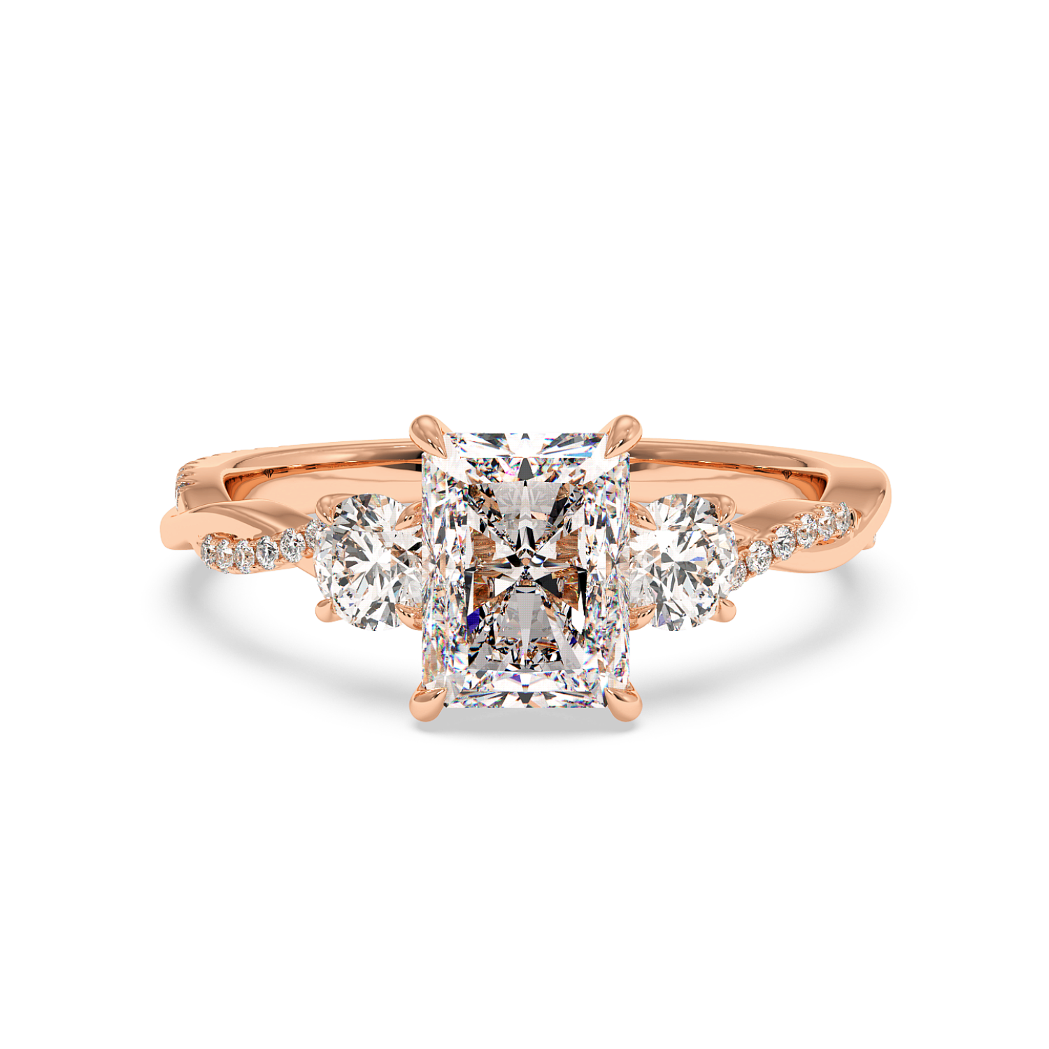 18K Rose Gold Posie Engagement Ring