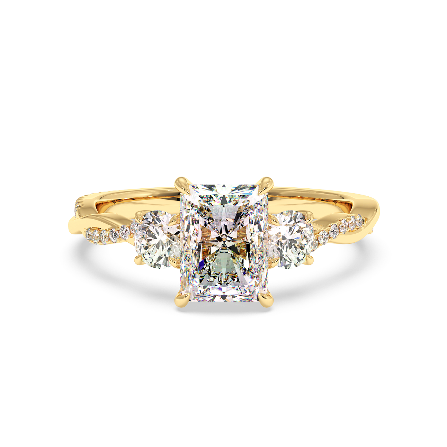18K Yellow Gold Posie Engagement Ring