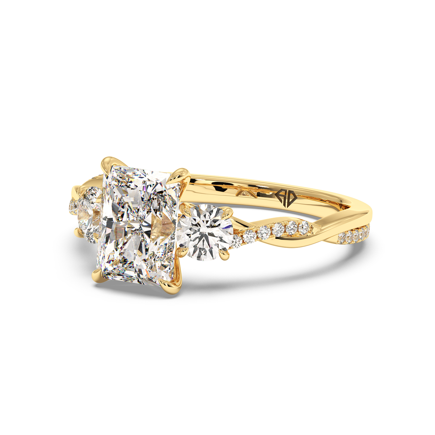 18K Yellow Gold Posie Engagement Ring