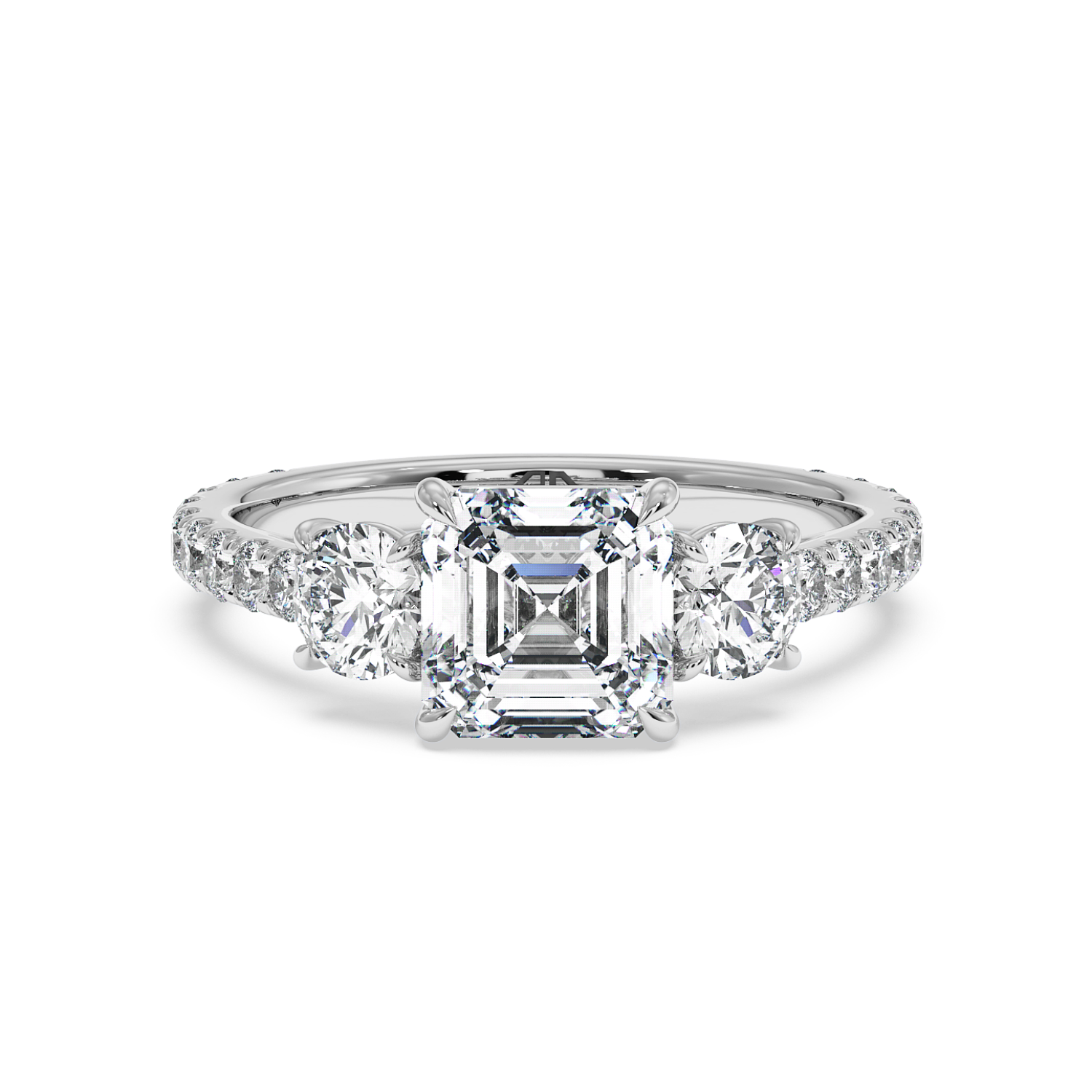 18K White Gold Blossom Engagement Ring