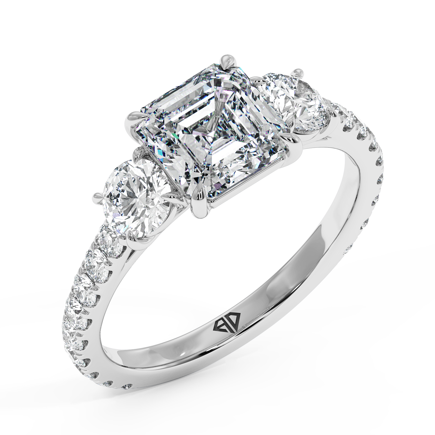 18K White Gold Blossom Engagement Ring