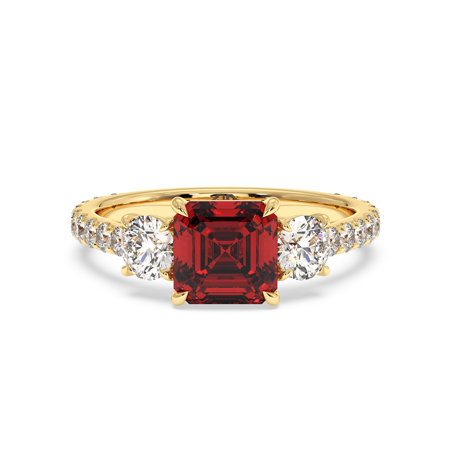 18K Yellow Gold Blossom Engagement Ring