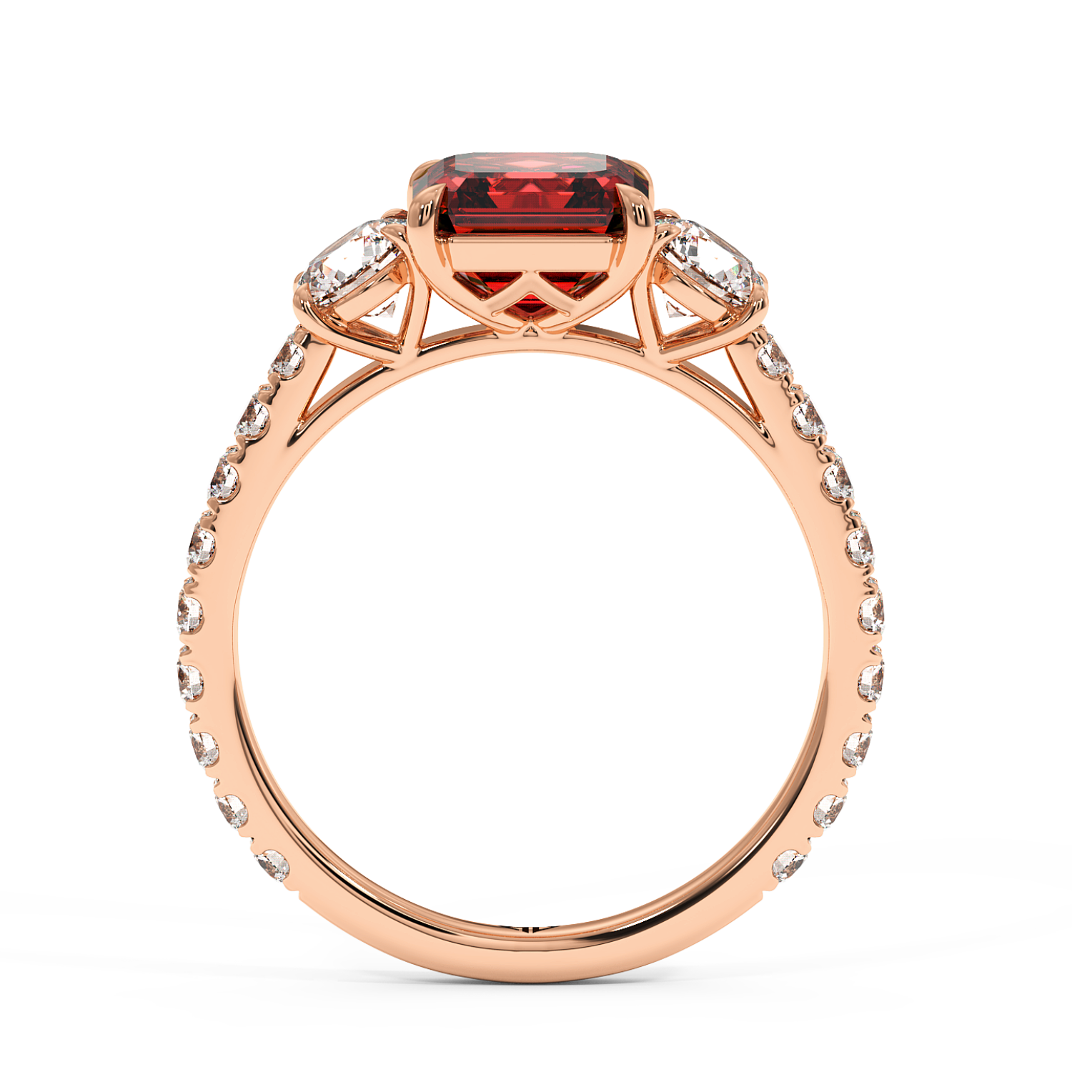 18K Rose Gold Blossom Engagement Ring