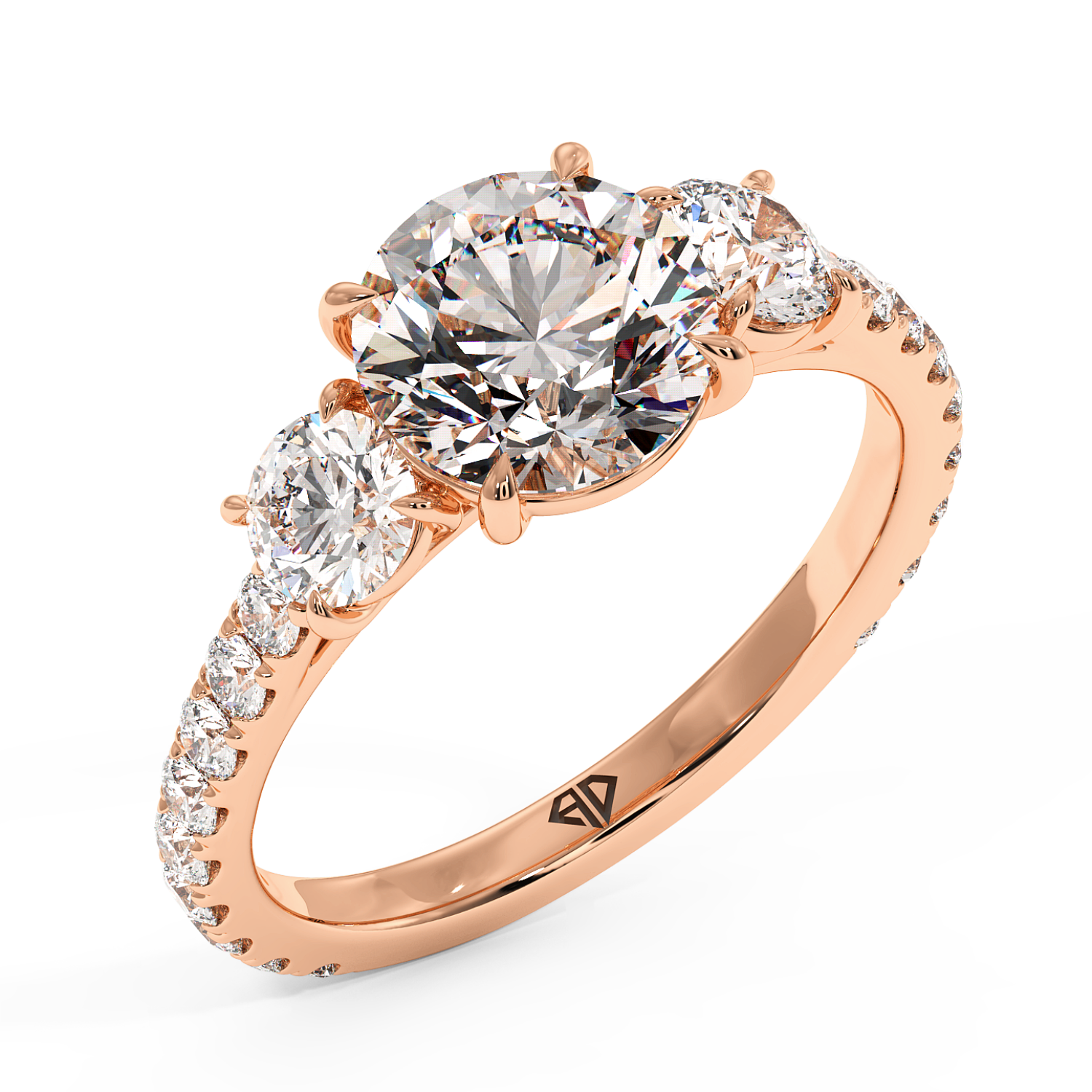 18K Rose Gold Blossom Engagement Ring