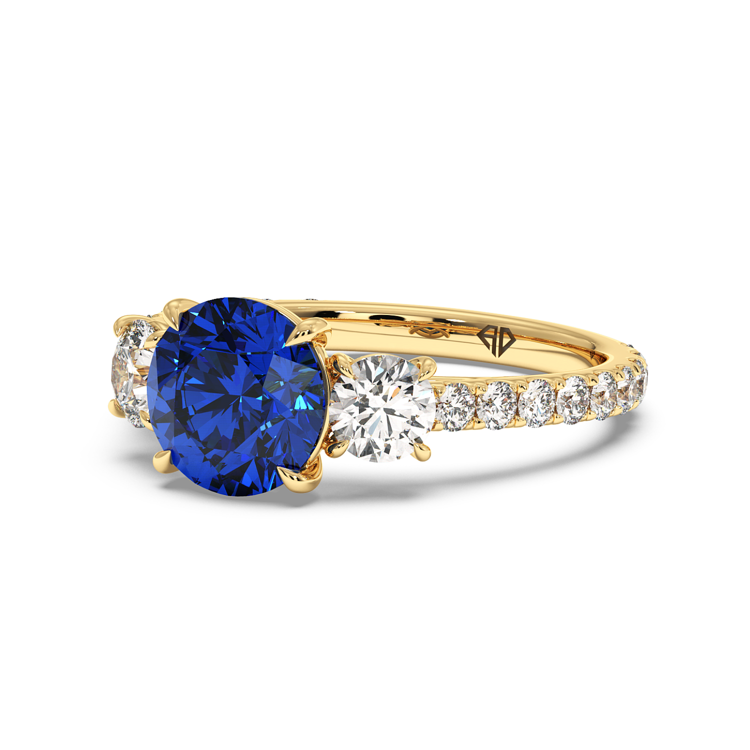 18K Yellow Gold Blossom Engagement Ring