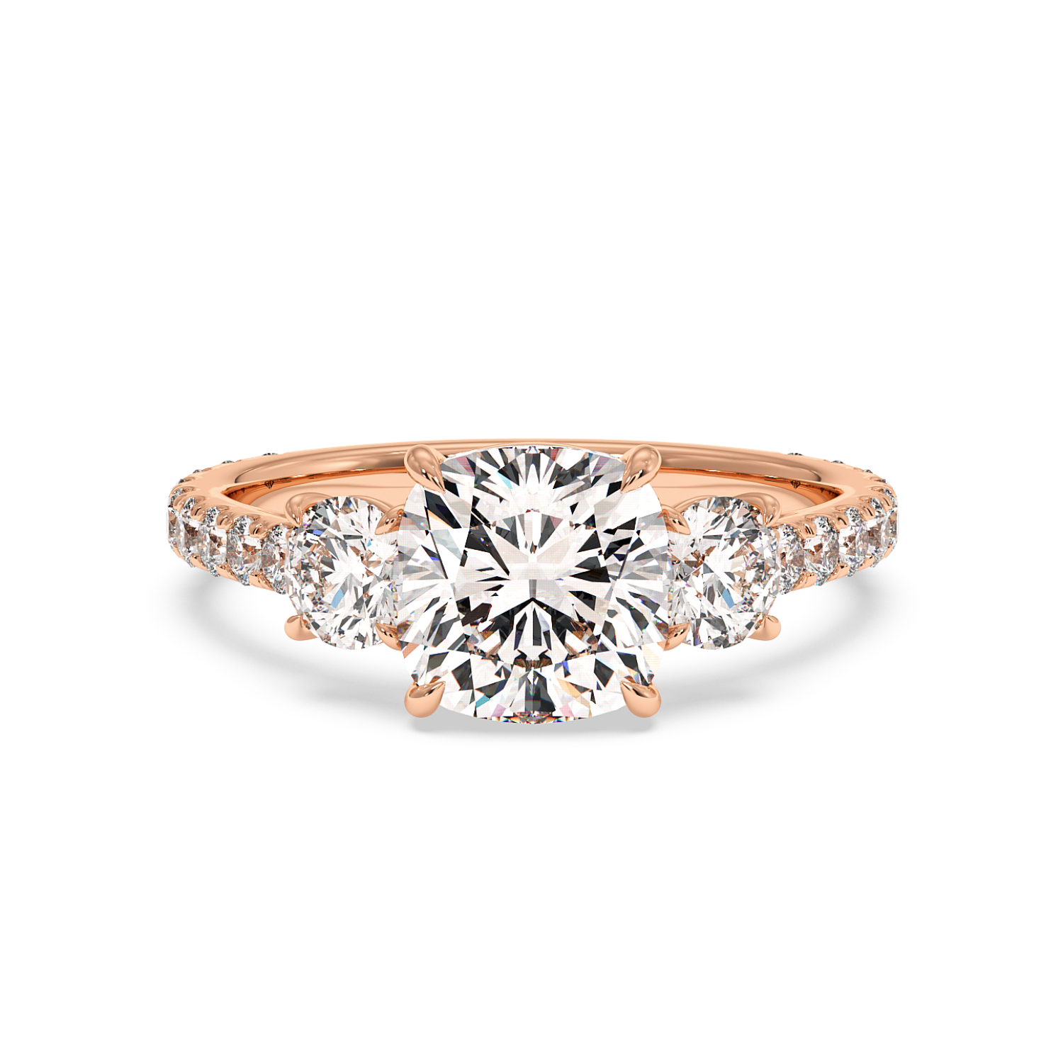 18K Rose Gold Blossom Engagement Ring
