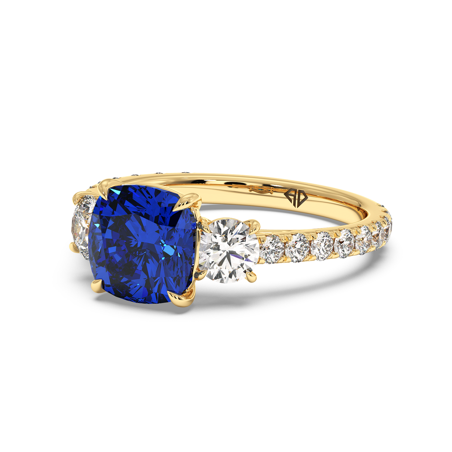 18K Yellow Gold Blossom Engagement Ring