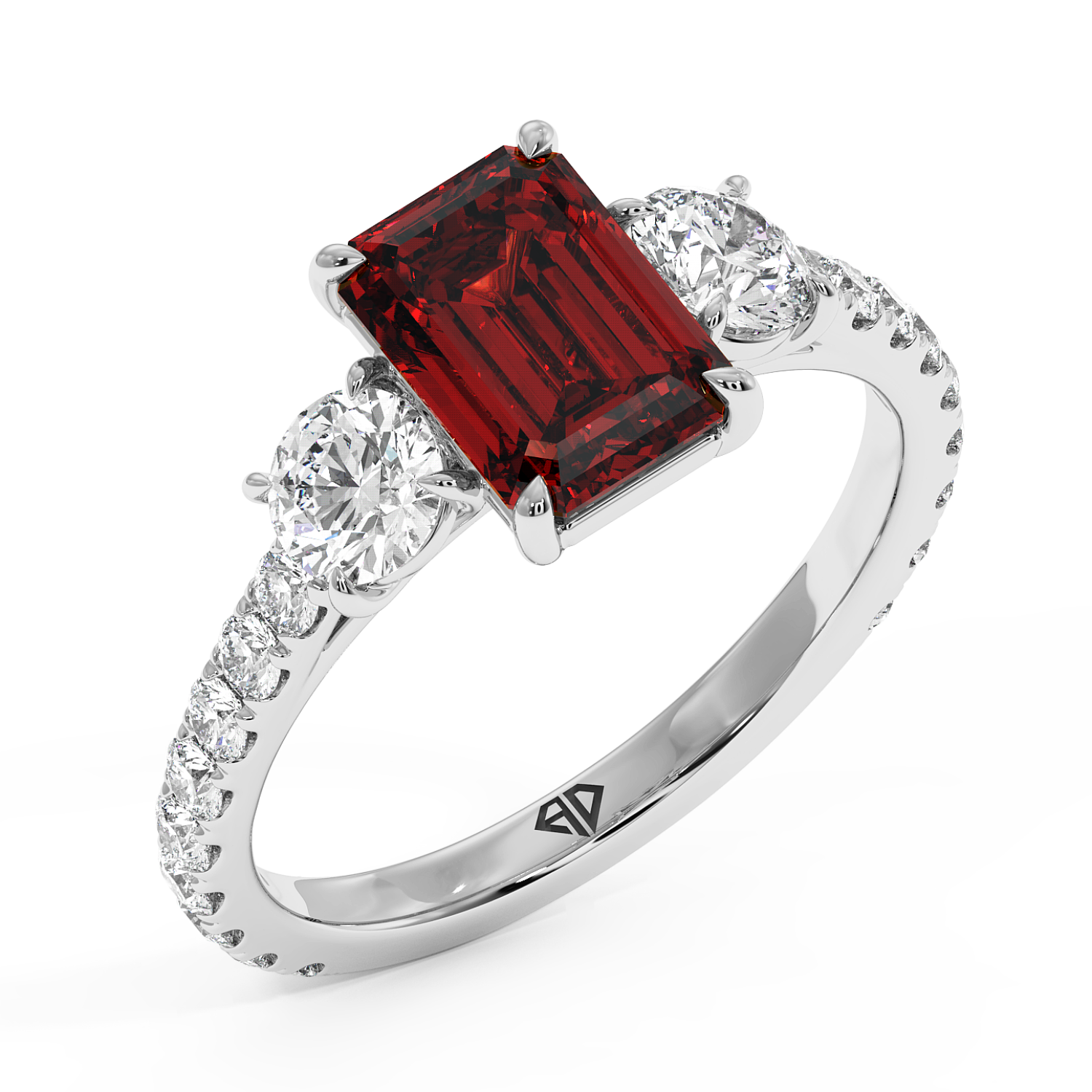 18K White Gold Blossom Engagement Ring