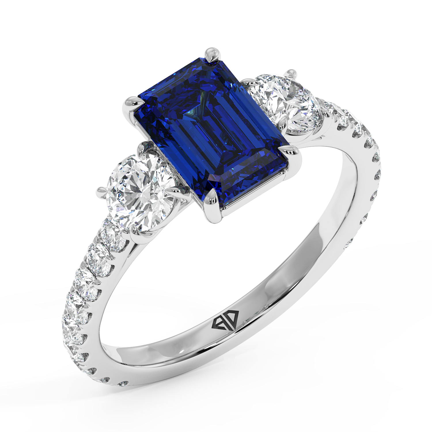 18K White Gold Blossom Engagement Ring