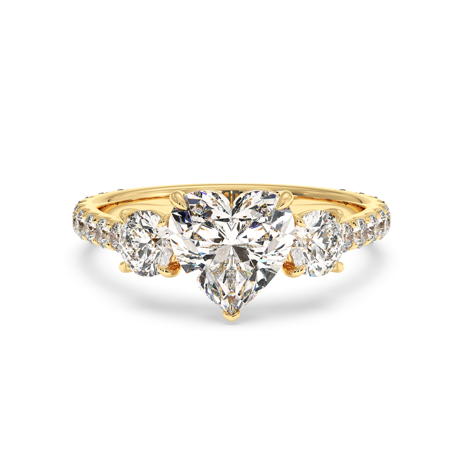 18K Yellow Gold Blossom Engagement Ring