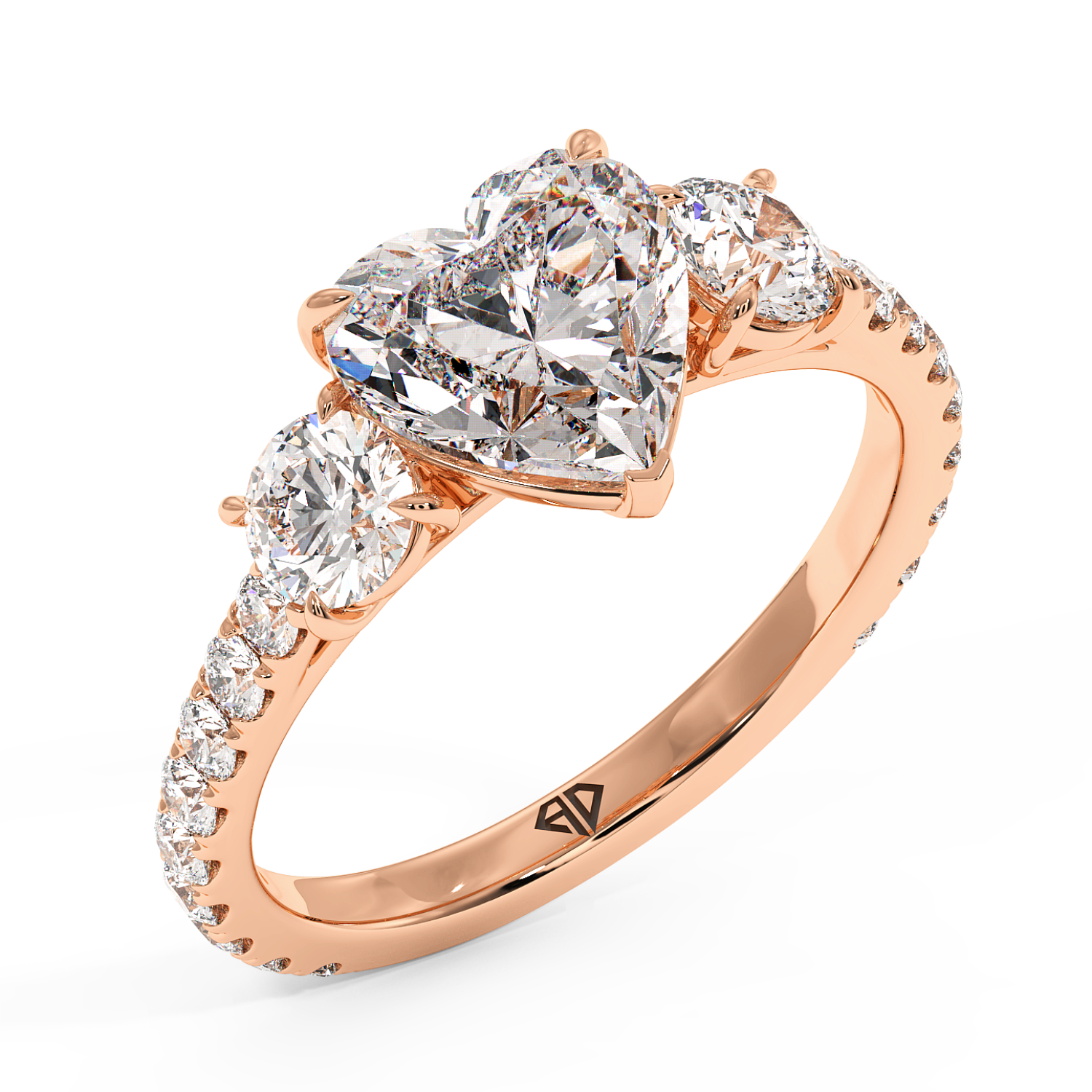 18K Rose Gold Blossom Engagement Ring