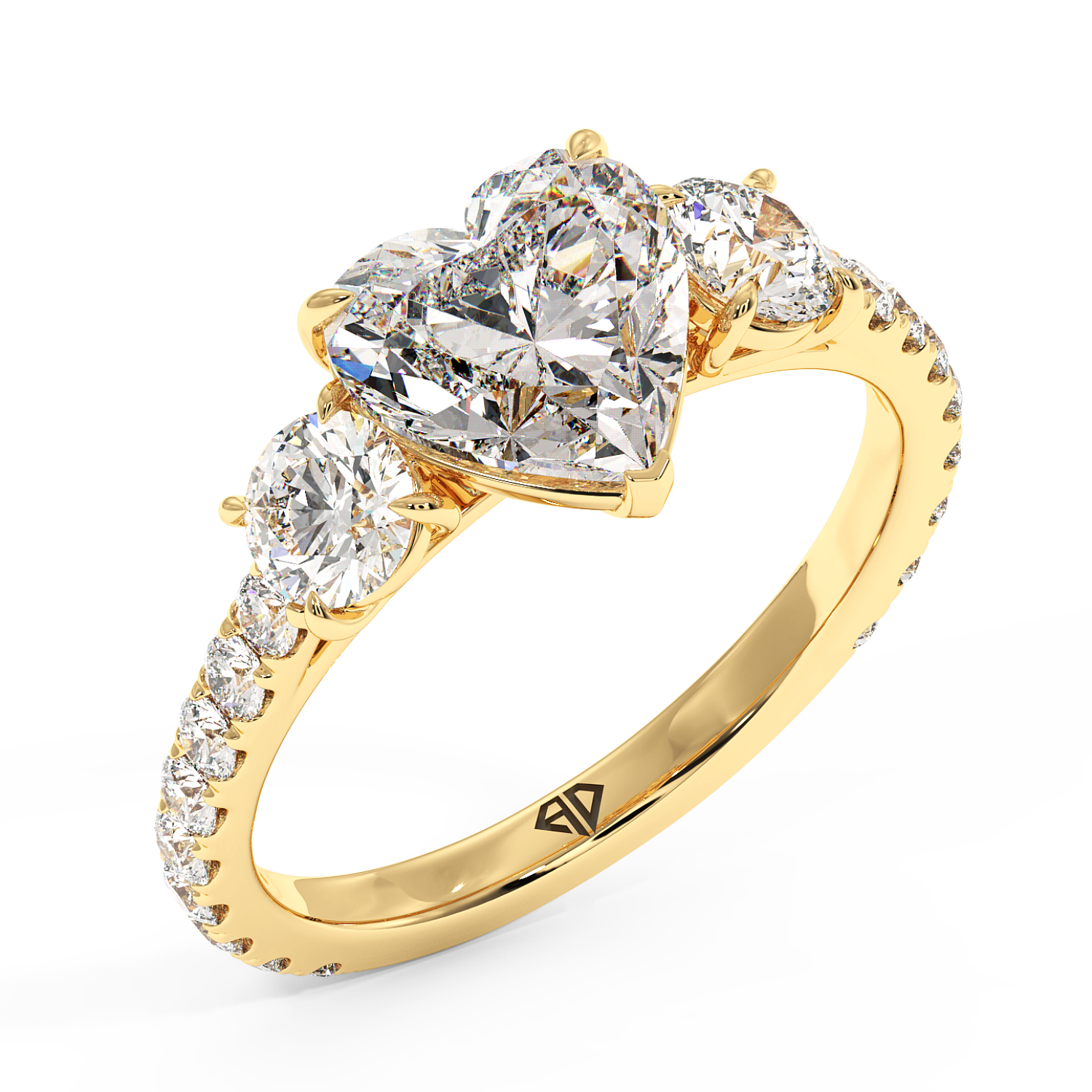 18K Yellow Gold Blossom Engagement Ring