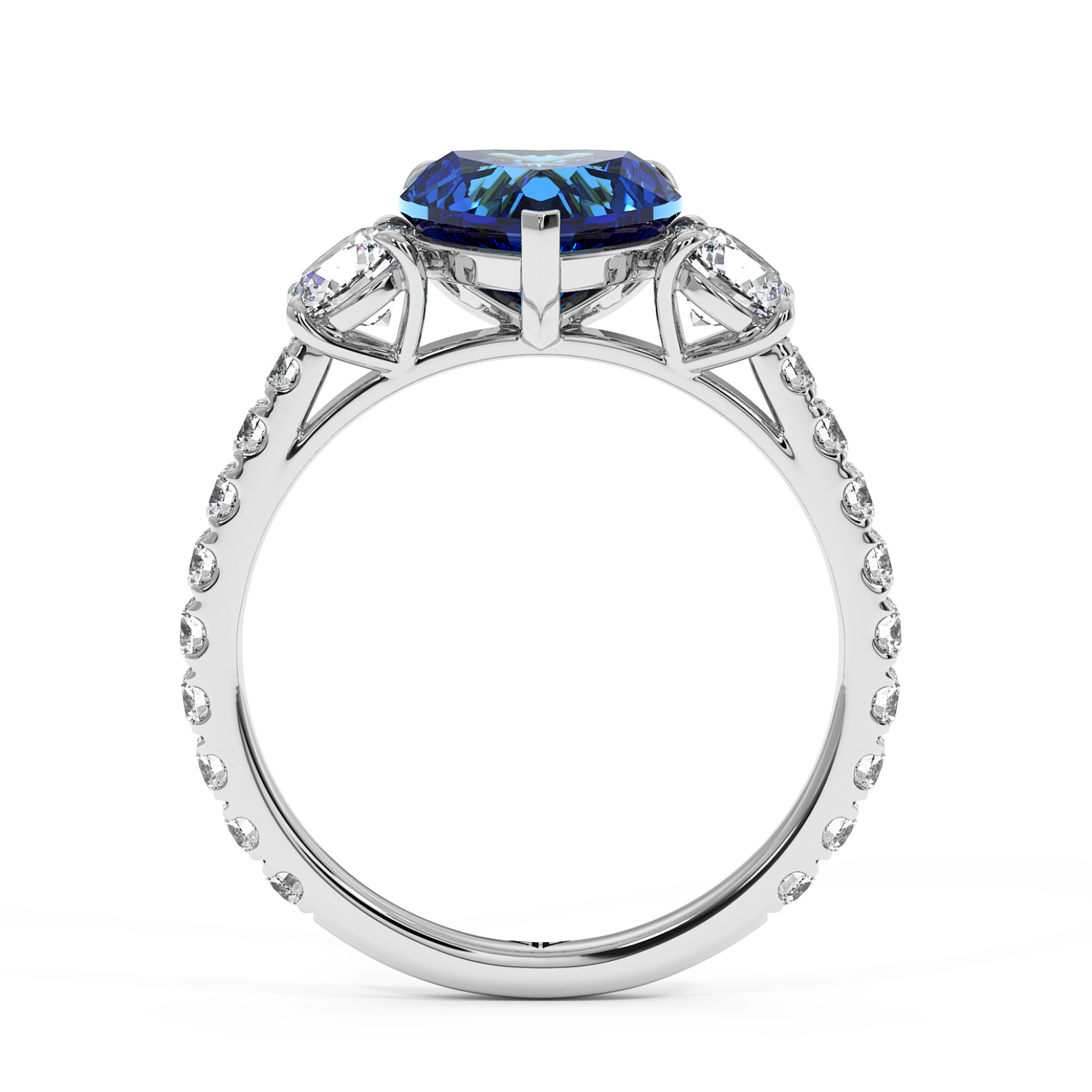 18K White Gold Blossom Engagement Ring